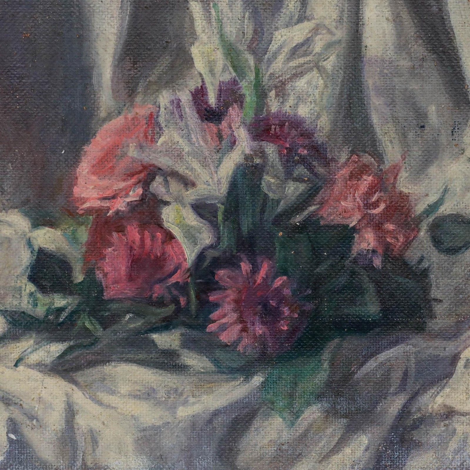 George Weissbort (1928 2013) 20th Century Oil, Still Life Of Pink Flowers photo Art