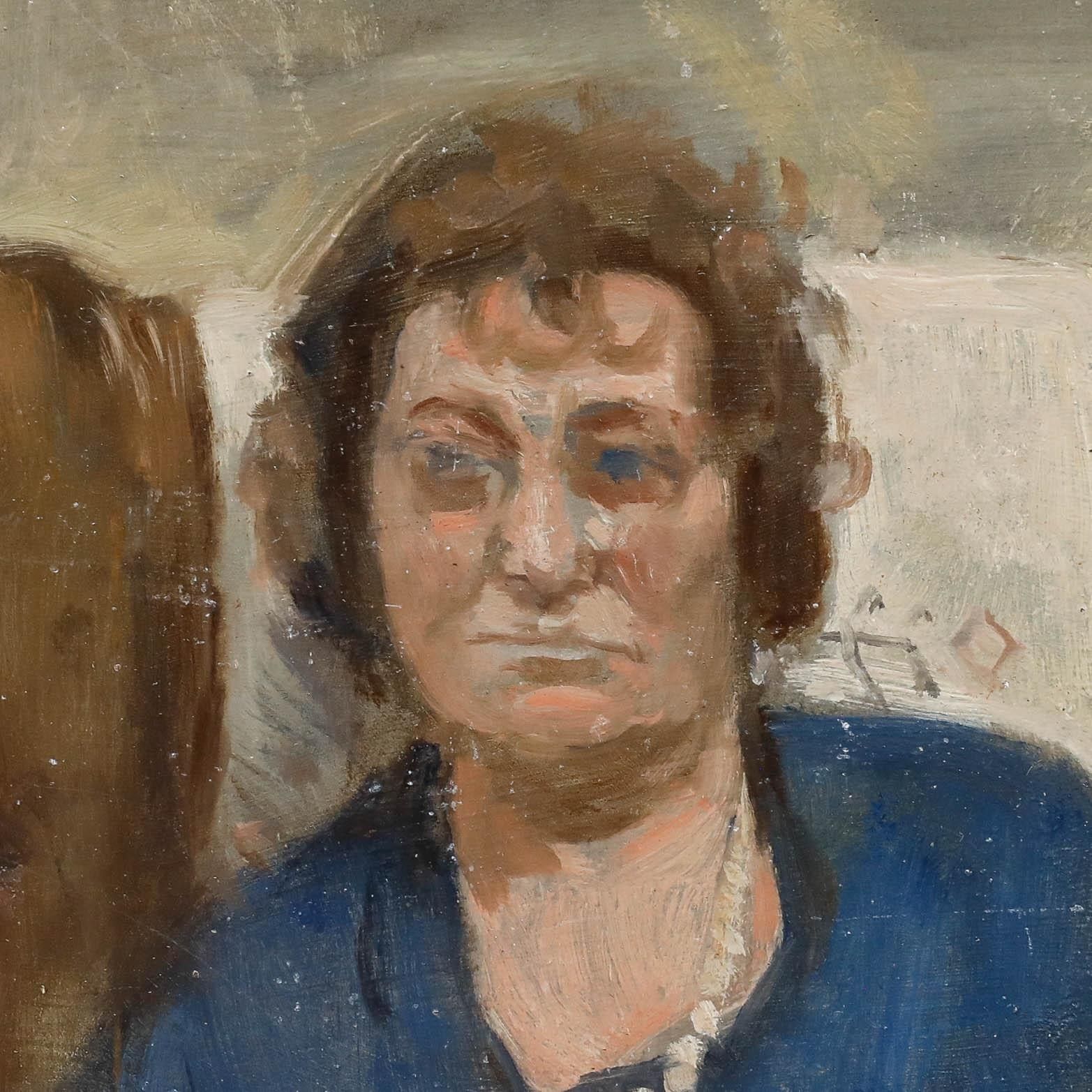 George Weissbort (1928 2013) 20th Century Oil, Blue Eyed Lady photo Art