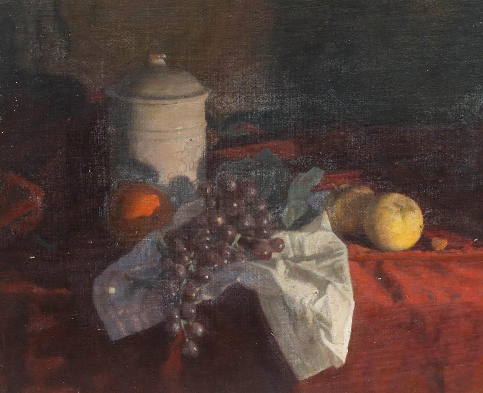 George Weissbort (1928 2013) 20th Century Oil, Grapes And Apples On Cloth photo furniture