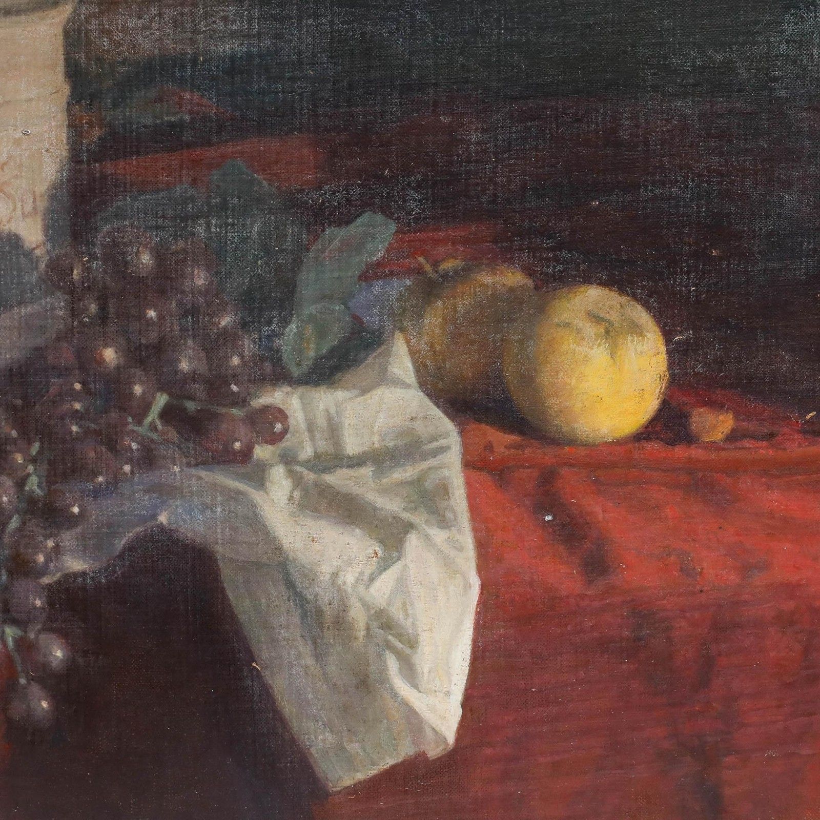 George Weissbort (1928 2013) 20th Century Oil, Grapes And Apples On Cloth photo Art