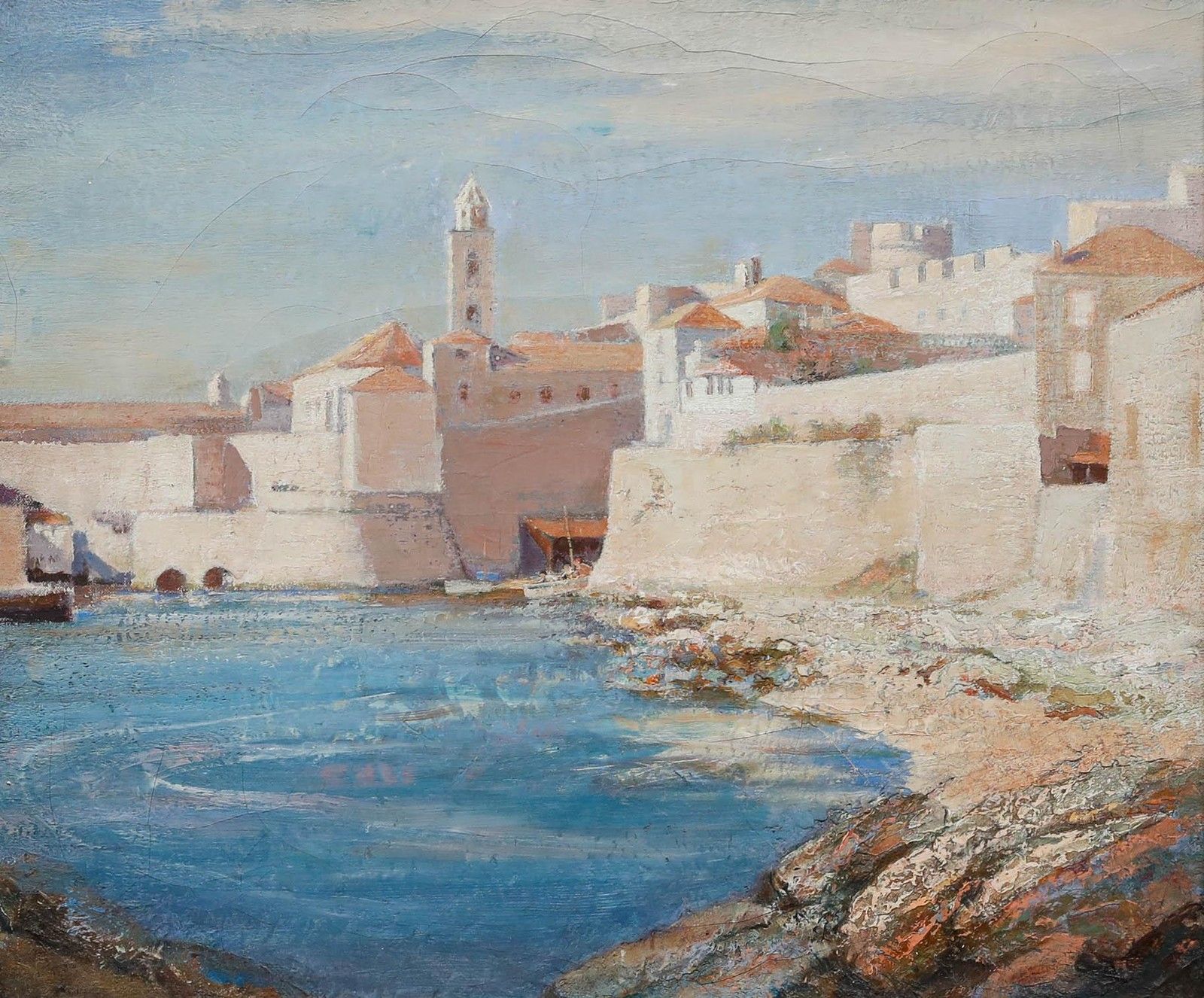 Arthur Croft Mitchell (1872 1956) Framed Oil, Ragusa From The Rocks, Italy photo furniture