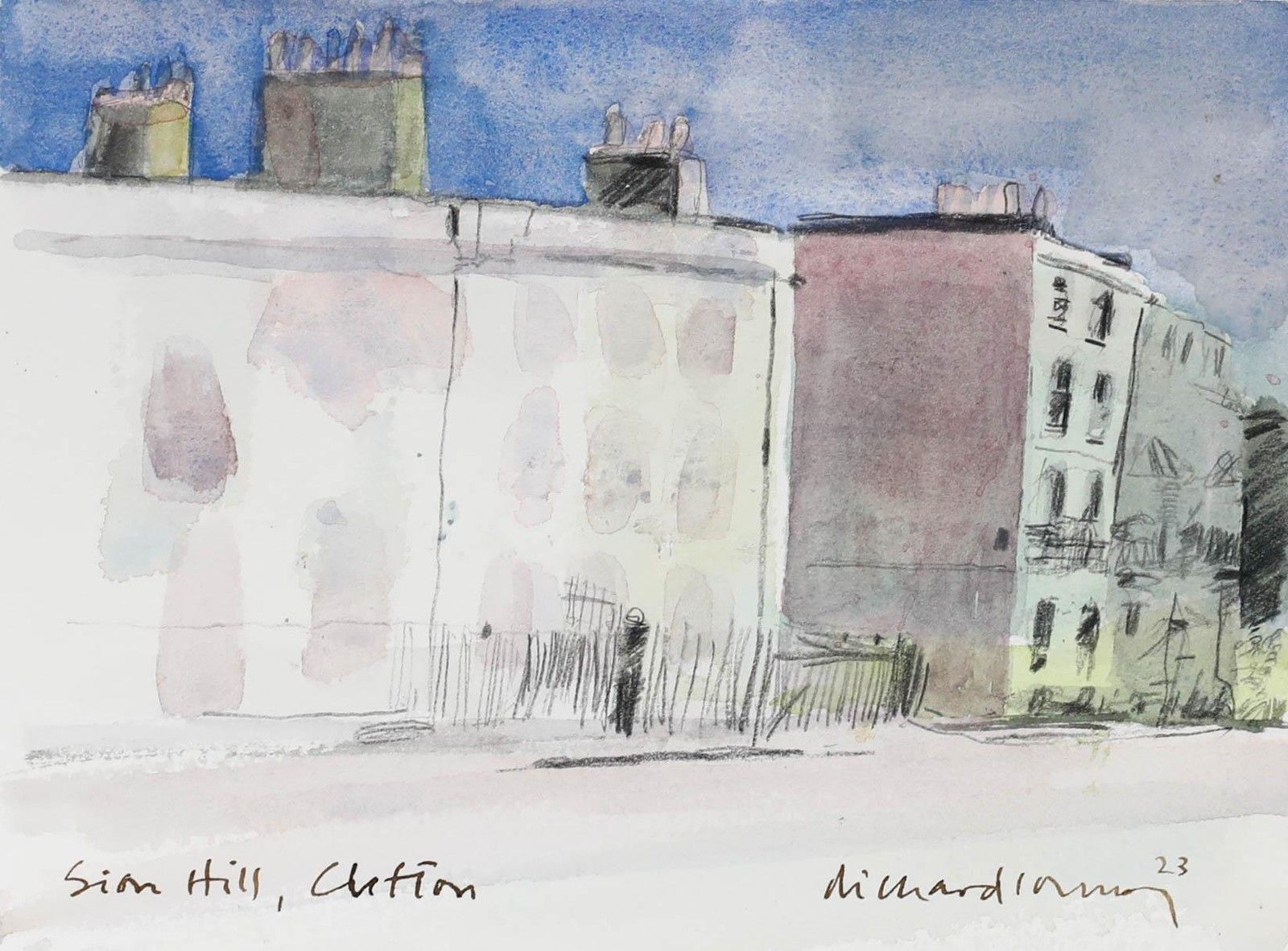 Richard J.S. Young 2023 Watercolour, Sion Hill, Clifton photo furniture