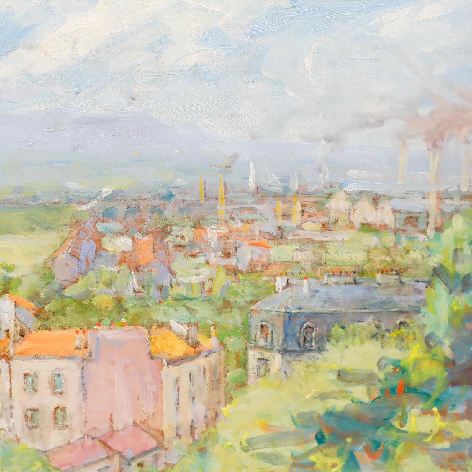 Marie Marcel Delamarre De Monchaux (1876 1953) Oil, View Of Bruges photo Art