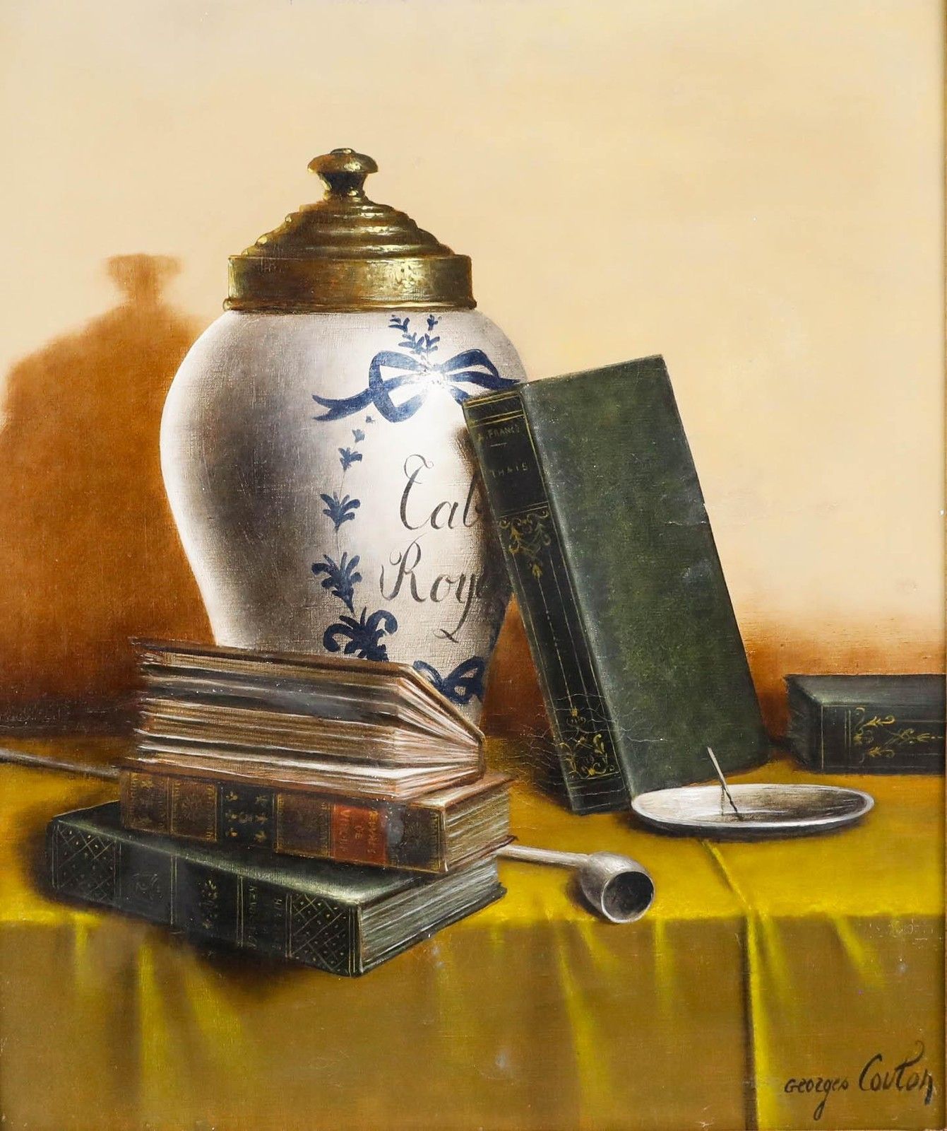 George David Coulon (1823 1904) Mid 20th Century Oil, The Tobacco Pot photo furniture