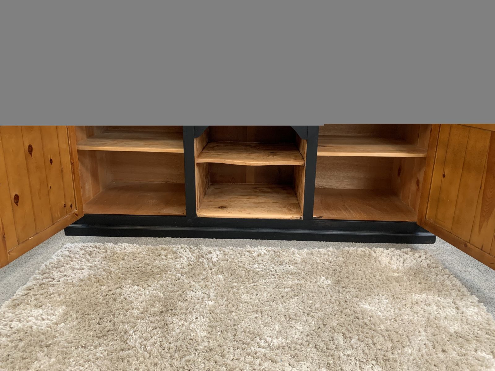 Painted Black Upcycled Pine Country Farmhouse Large 2 Door  Welsh Dresser. photo for sale