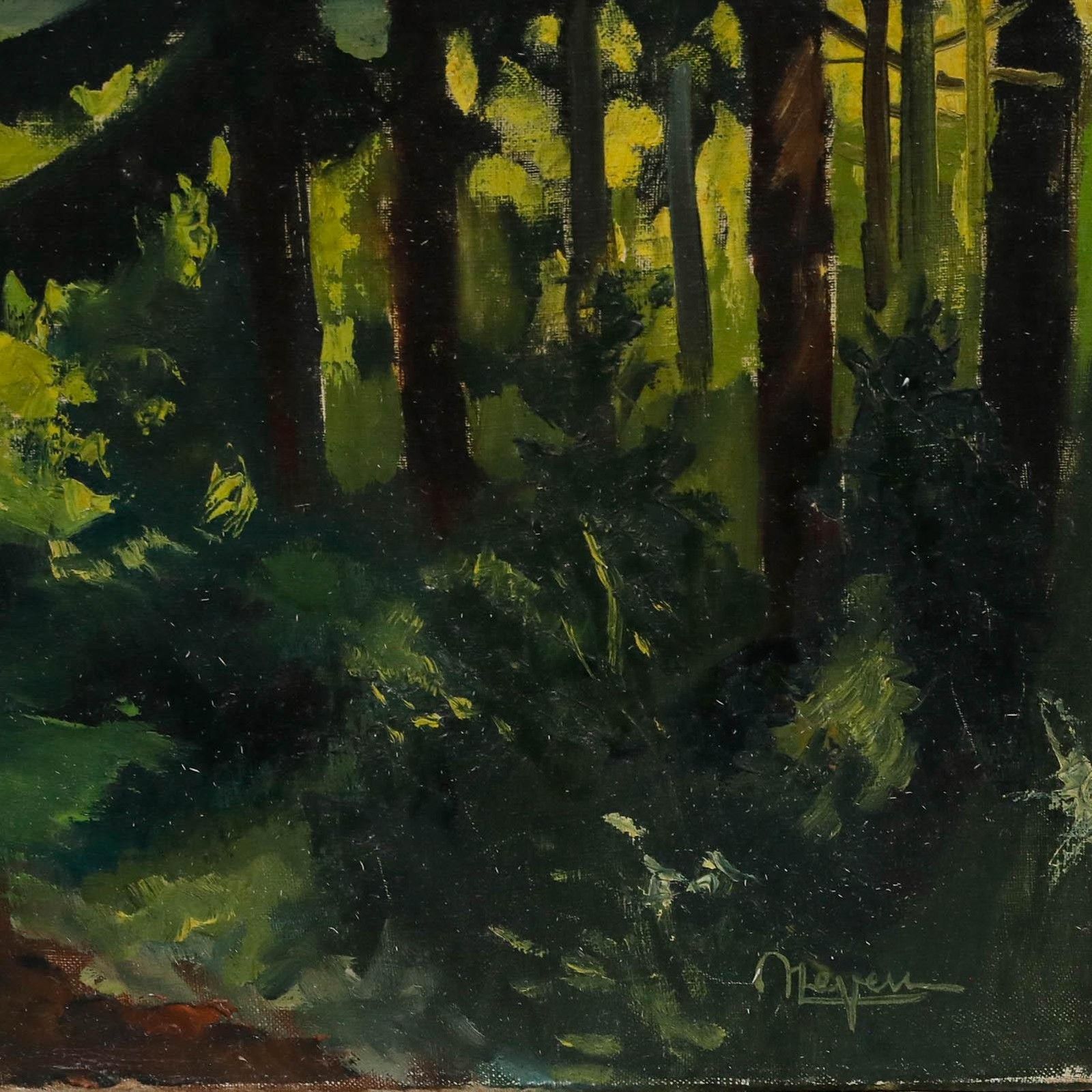 Pierre Neveu (B.1929) 20th Century Oil, Forest In The Mountains photo vinterior