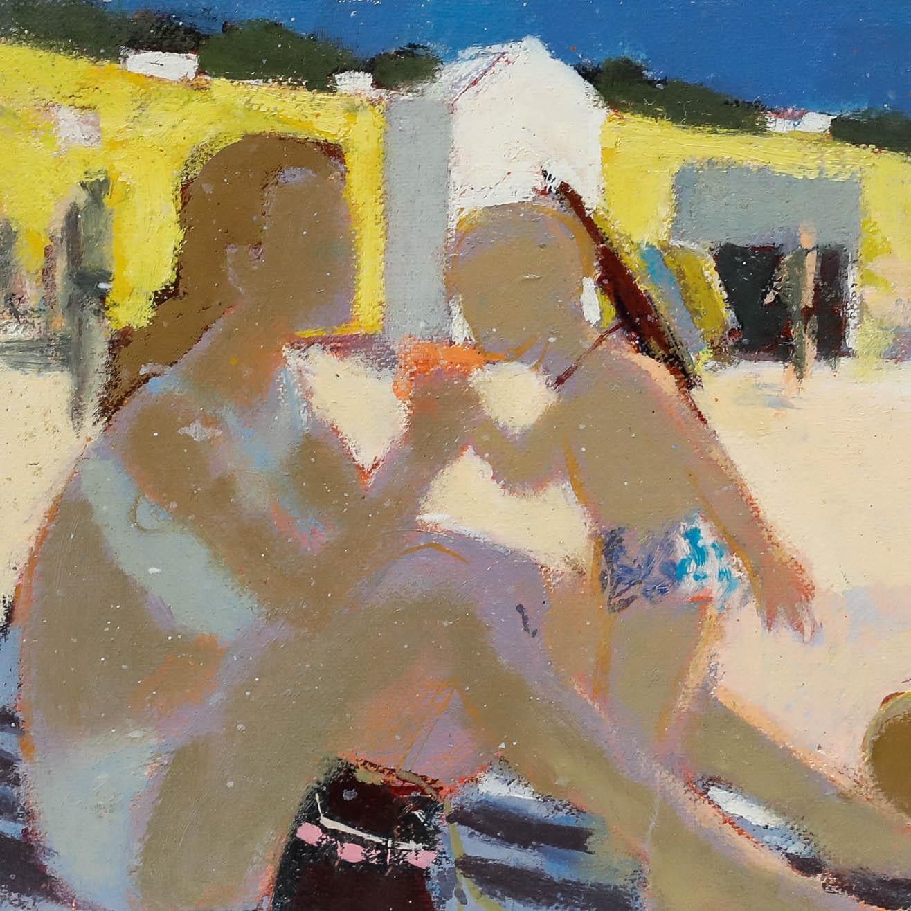 Pierre Neveu (B.1929) 20th Century Oil, On The Beach photo Art