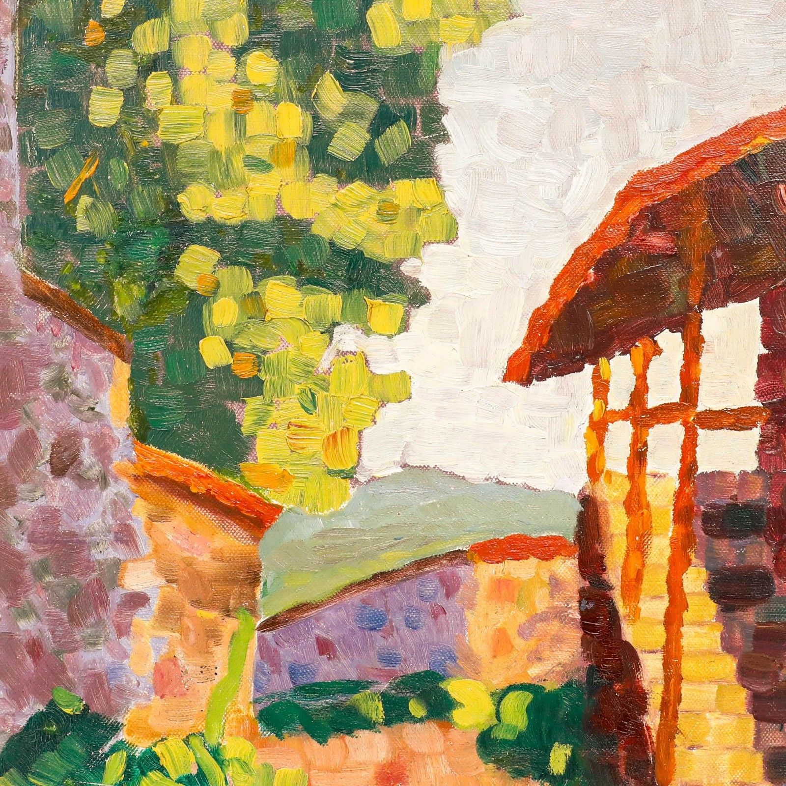 R. Barbe Early 20th Century Oil, A Village Near Grenoble photo Art