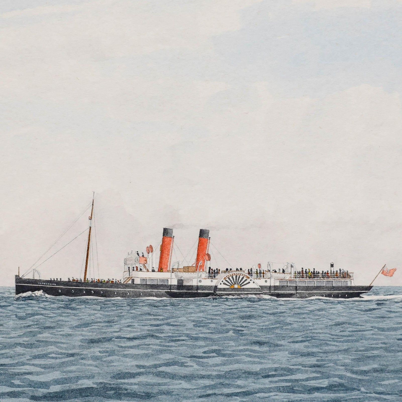 D.J. Lundie 20th Century Watercolour, Mauretania Ex Queen, 1902 photo 145.0