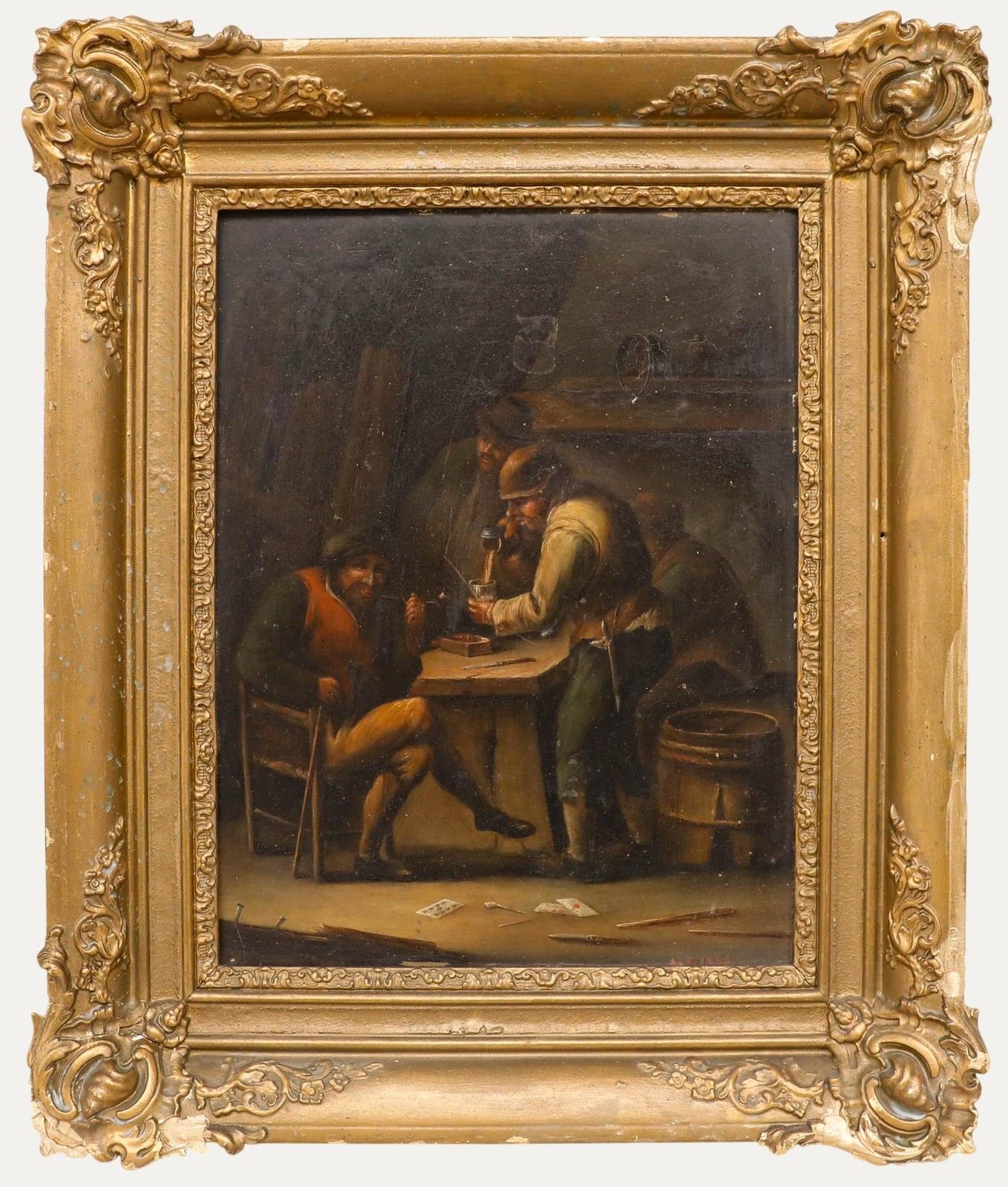 Manner Of David Teniers The Younger 1856 Oil, The Tavern
