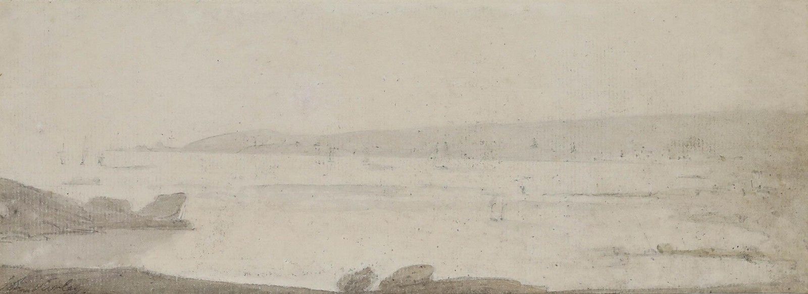 John Varley (1777 1842) Early 19th Century Watercolour, Hazy Coastal Scene photo furniture