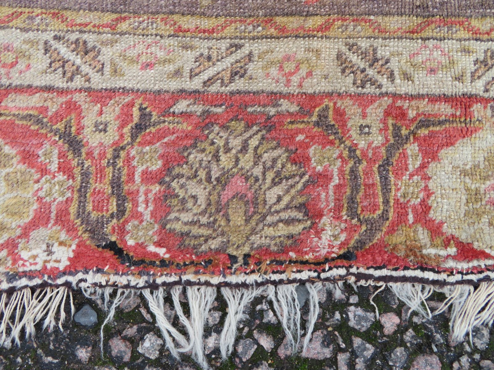 photo vintage 19th Century Turkish Istanbul Bandirma Rug. 184cm X 140cm.