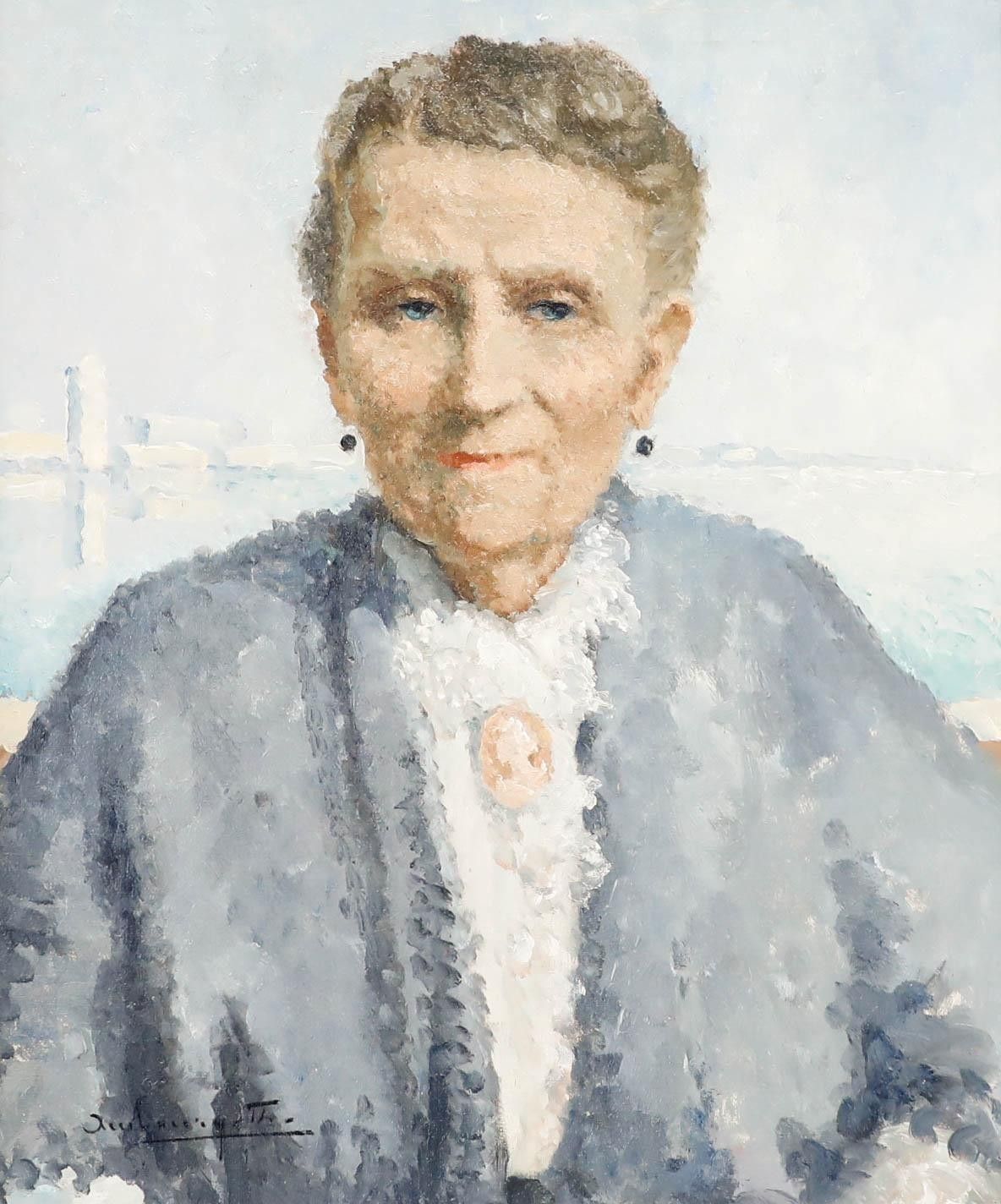 20th Century Oil Lady With A Golden Brooch photo furniture