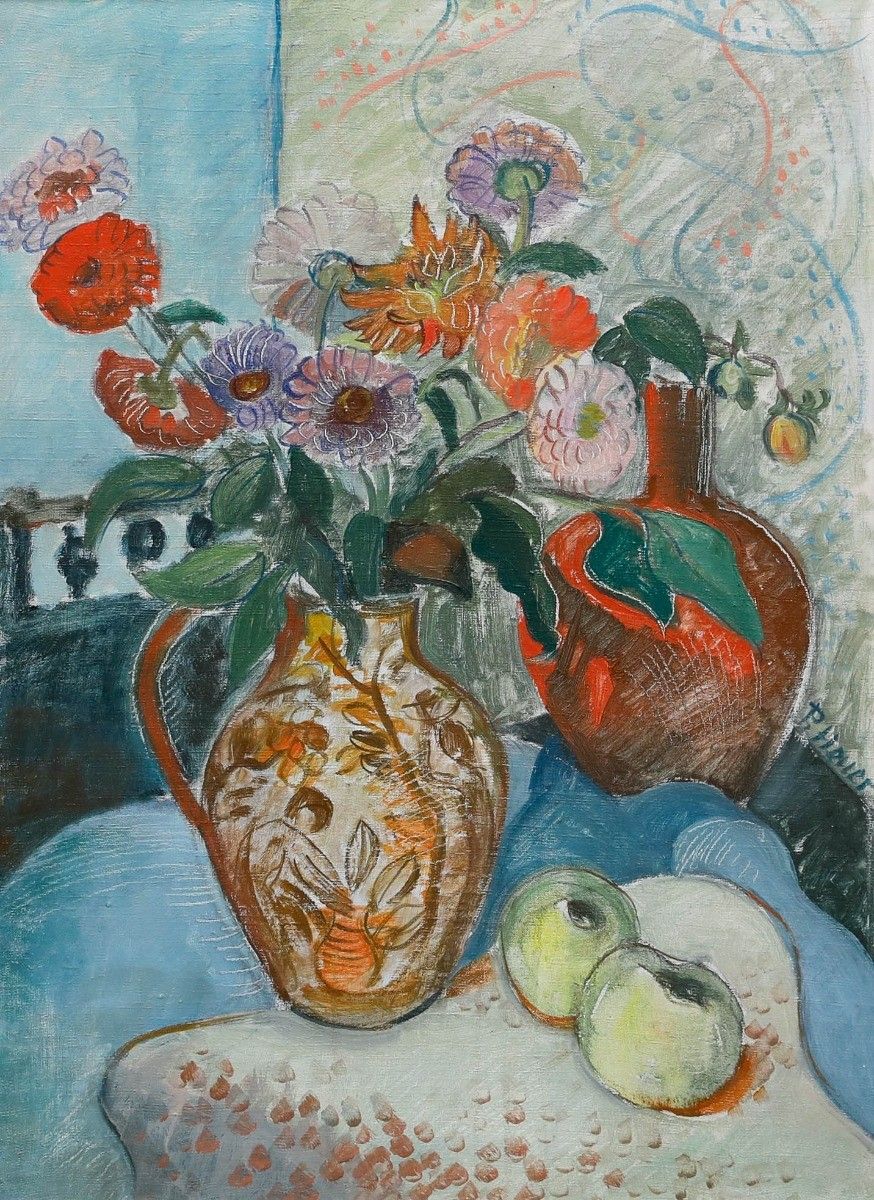 P. Heuer 20th Century Oil, Apples And Flora photo furniture