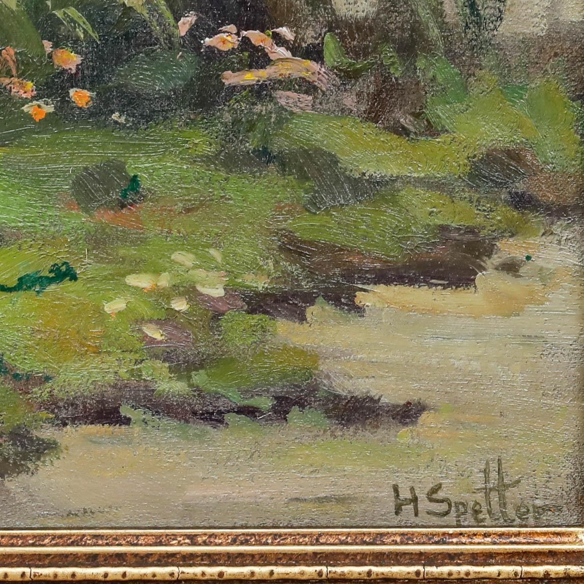 Hendrik Spetter (1902 1985) Framed Oil, Water Rich Landscape With Windmills photo buy