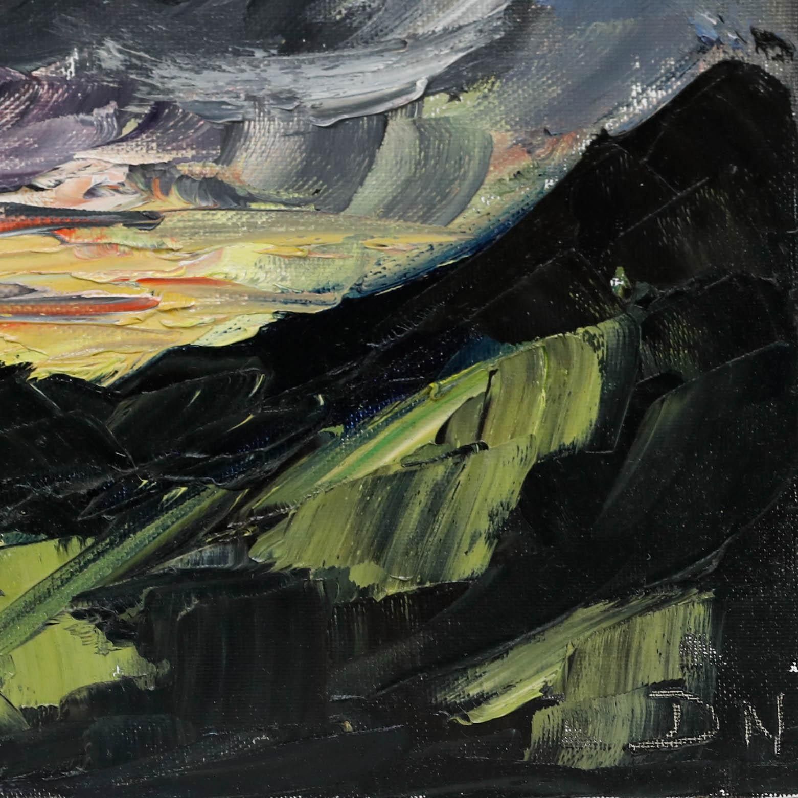 Daniel Nichols Contemporary Oil, Mountain Sunset, North Wales photo 195.0