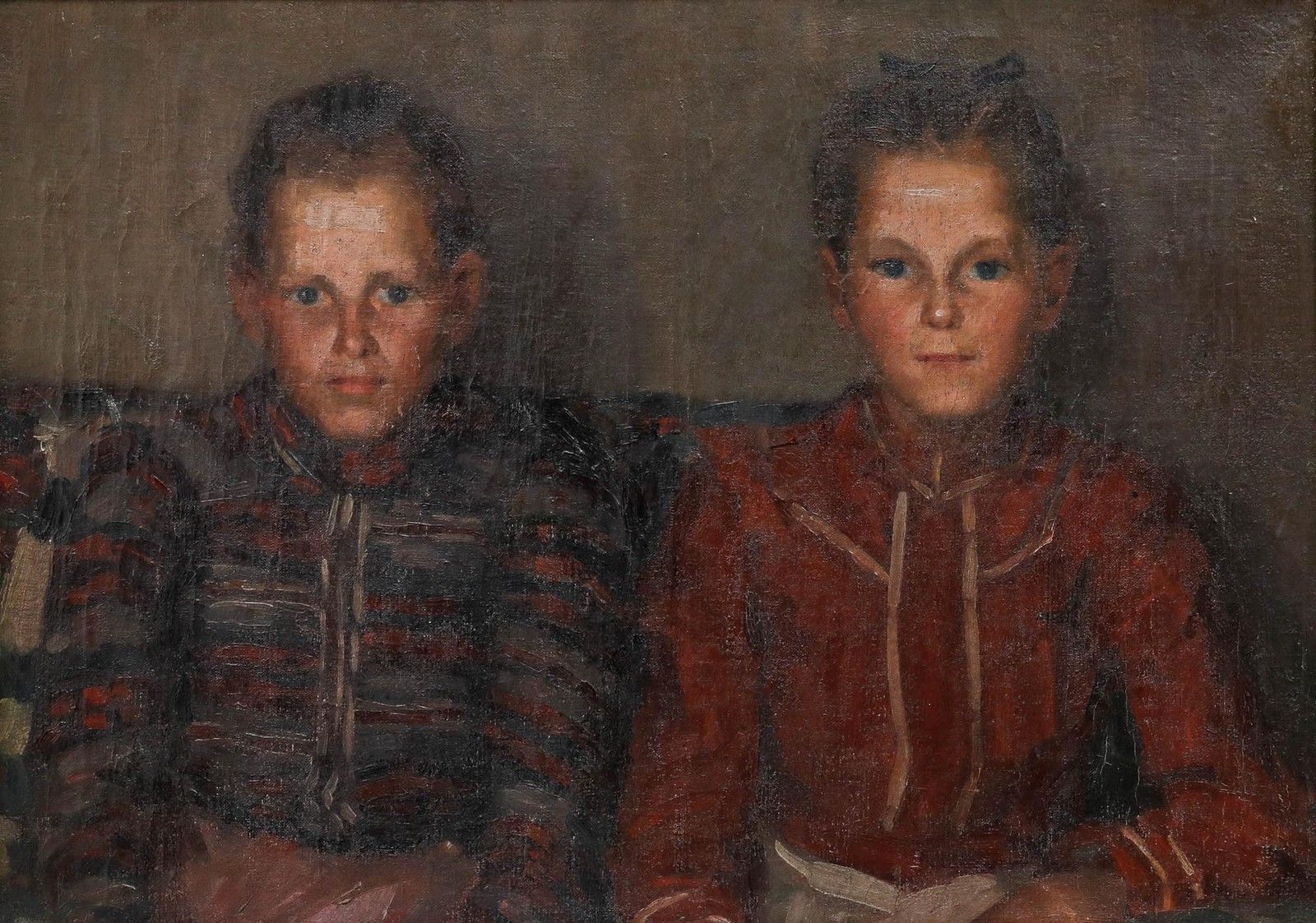 Arthur Terstegen (1882 1915) 1909 Oil, The Siblings photo furniture