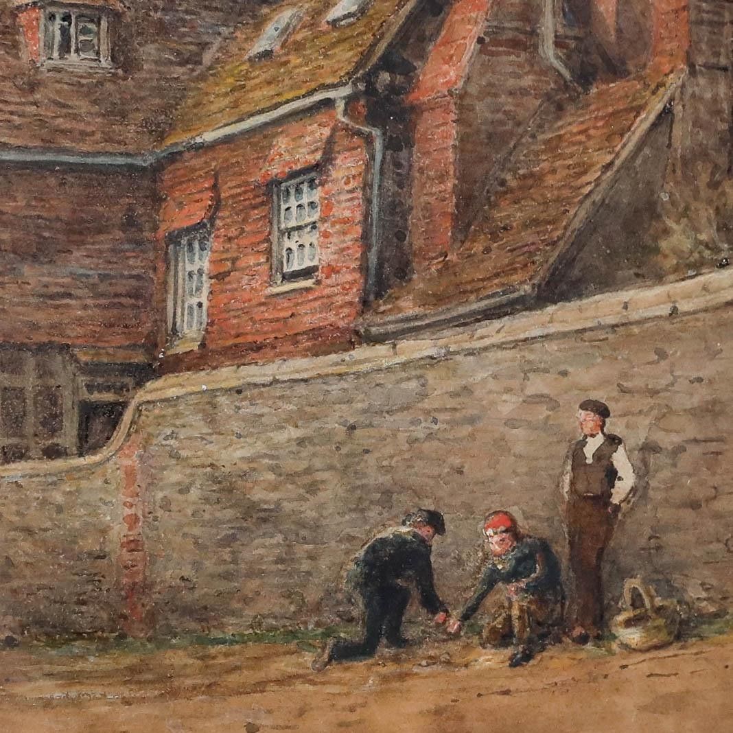 Attrib. George Price Boyce (1826 1897) 19th Century Watercolour, At Play photo Art