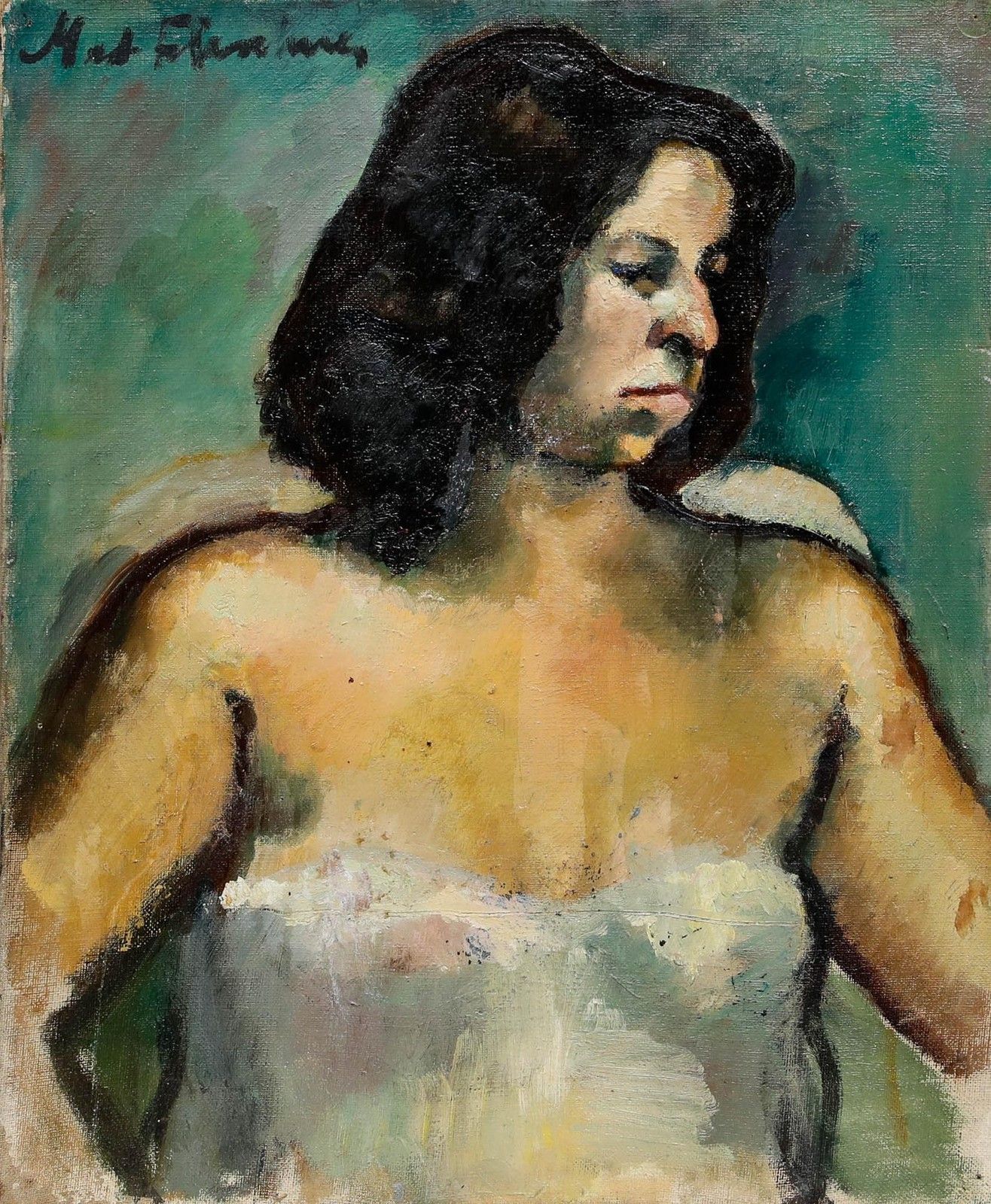Madeleine Flaschner (1933 2022) 1950 Oil, Femme Espagnole photo furniture