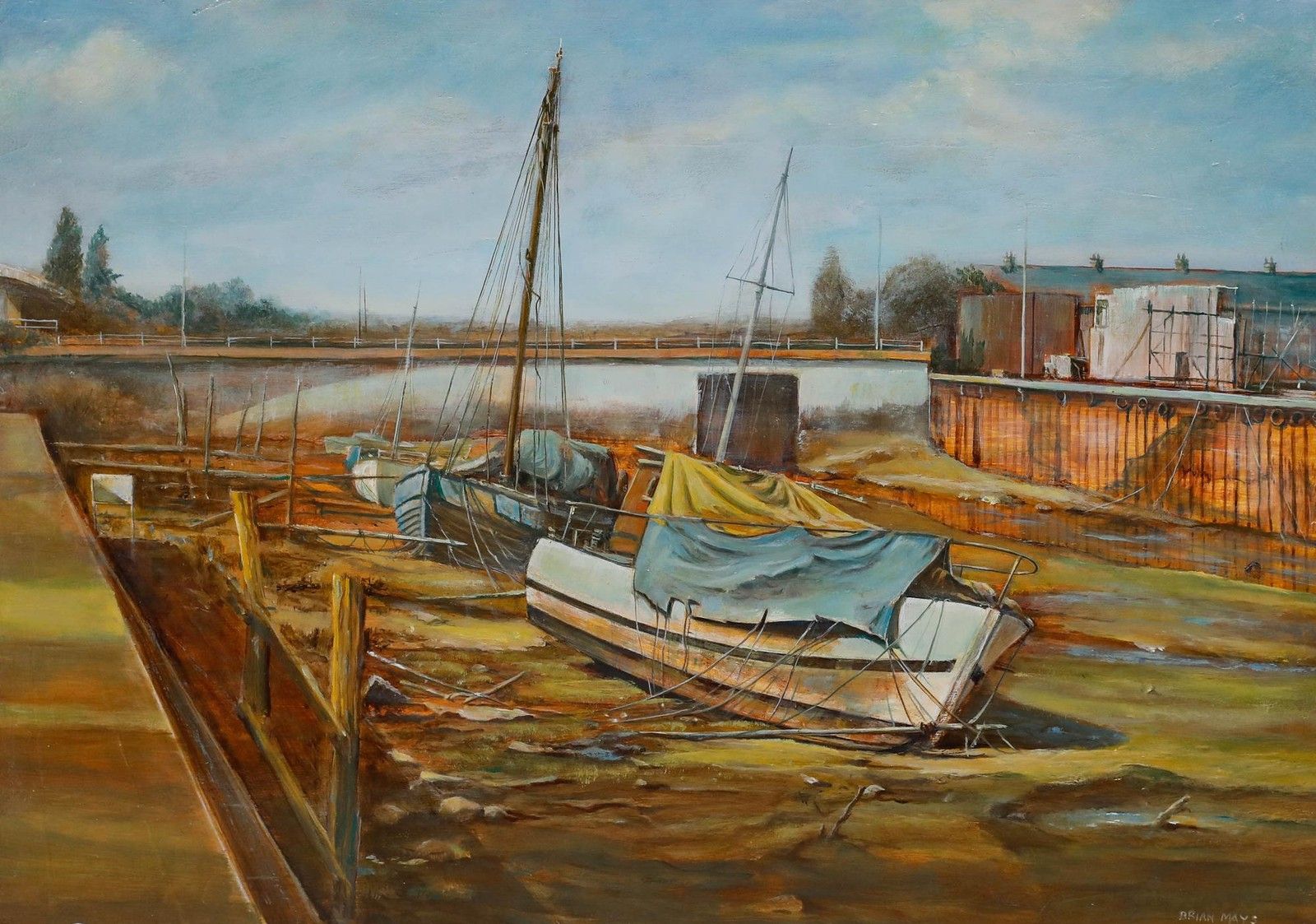 Brian Mays (1938 2005) 1988 Oil, Hessle Haven photo furniture