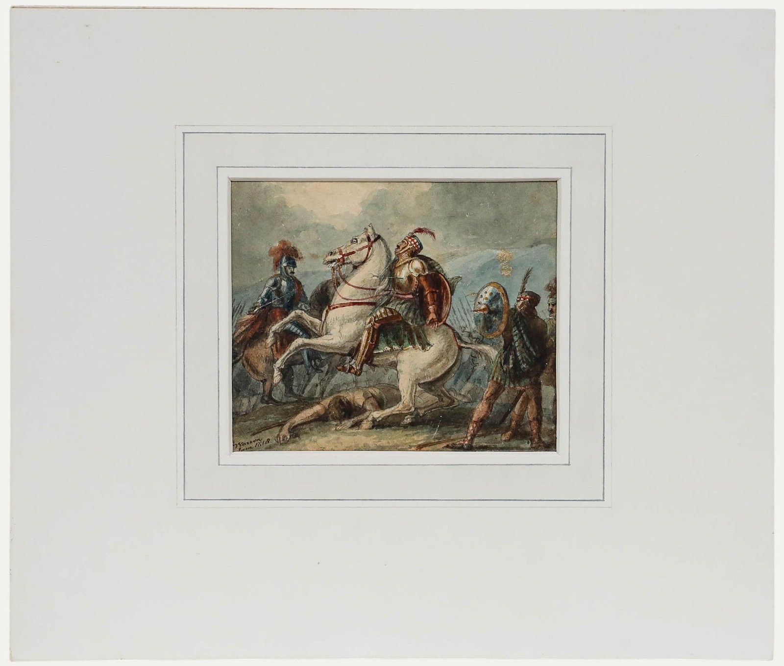 Charles Warren (1767 1823) 1818 Watercolour, In The Midst Of Battle