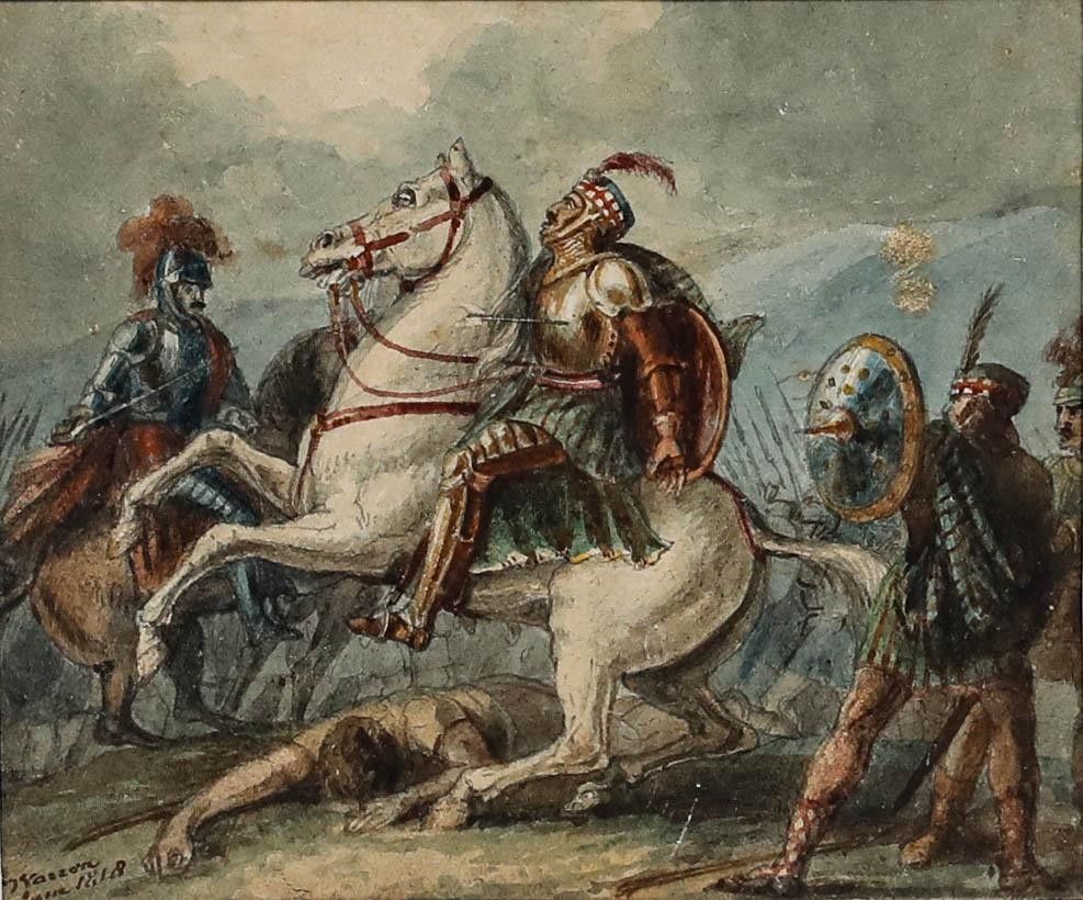 Charles Warren (1767 1823) 1818 Watercolour, In The Midst Of Battle photo furniture