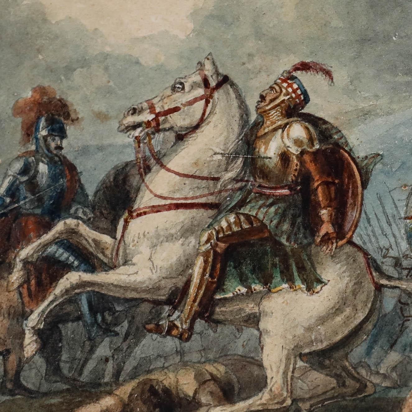 Charles Warren (1767 1823) 1818 Watercolour, In The Midst Of Battle photo for sale