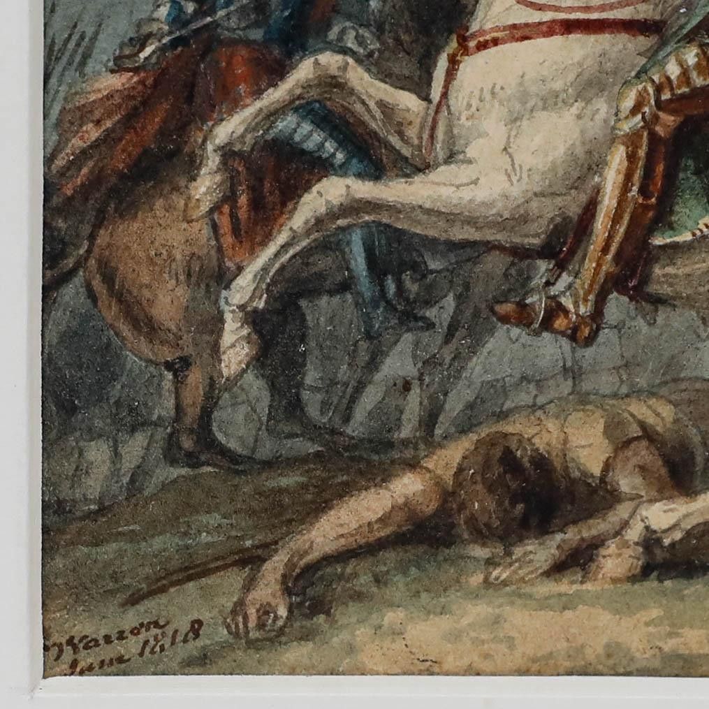 Charles Warren (1767 1823) 1818 Watercolour, In The Midst Of Battle photo Art