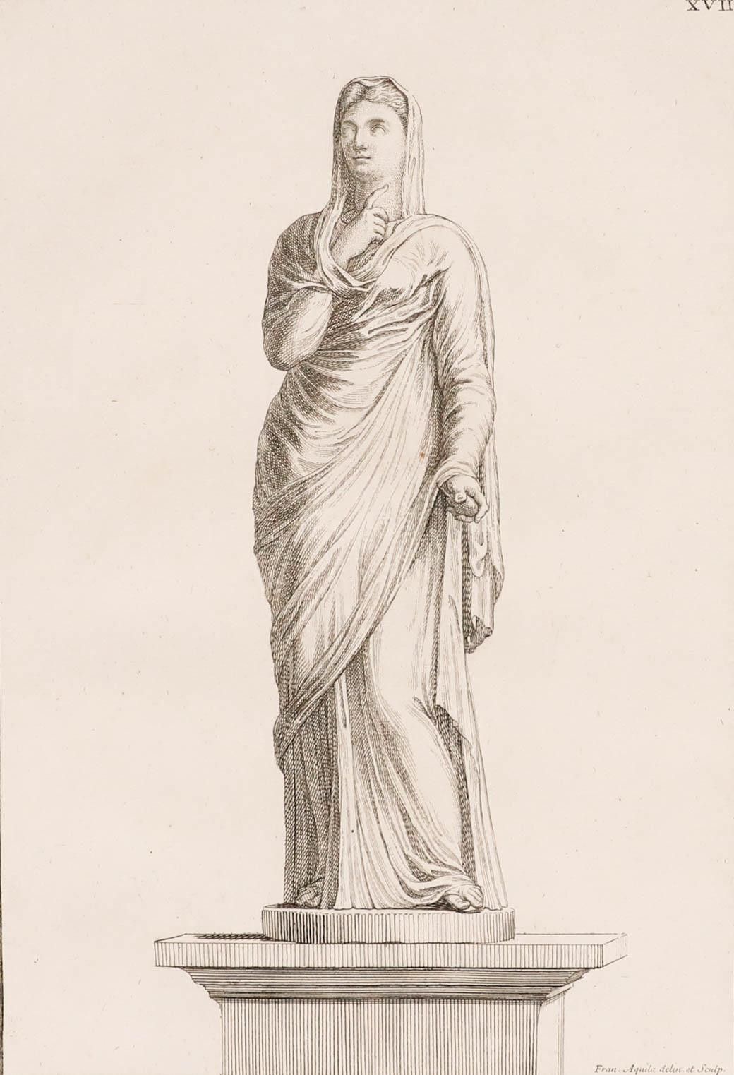 Sir Nicolas Dorigny (1658 1746) Etching, Statue Of Faustina The Younger photo furniture