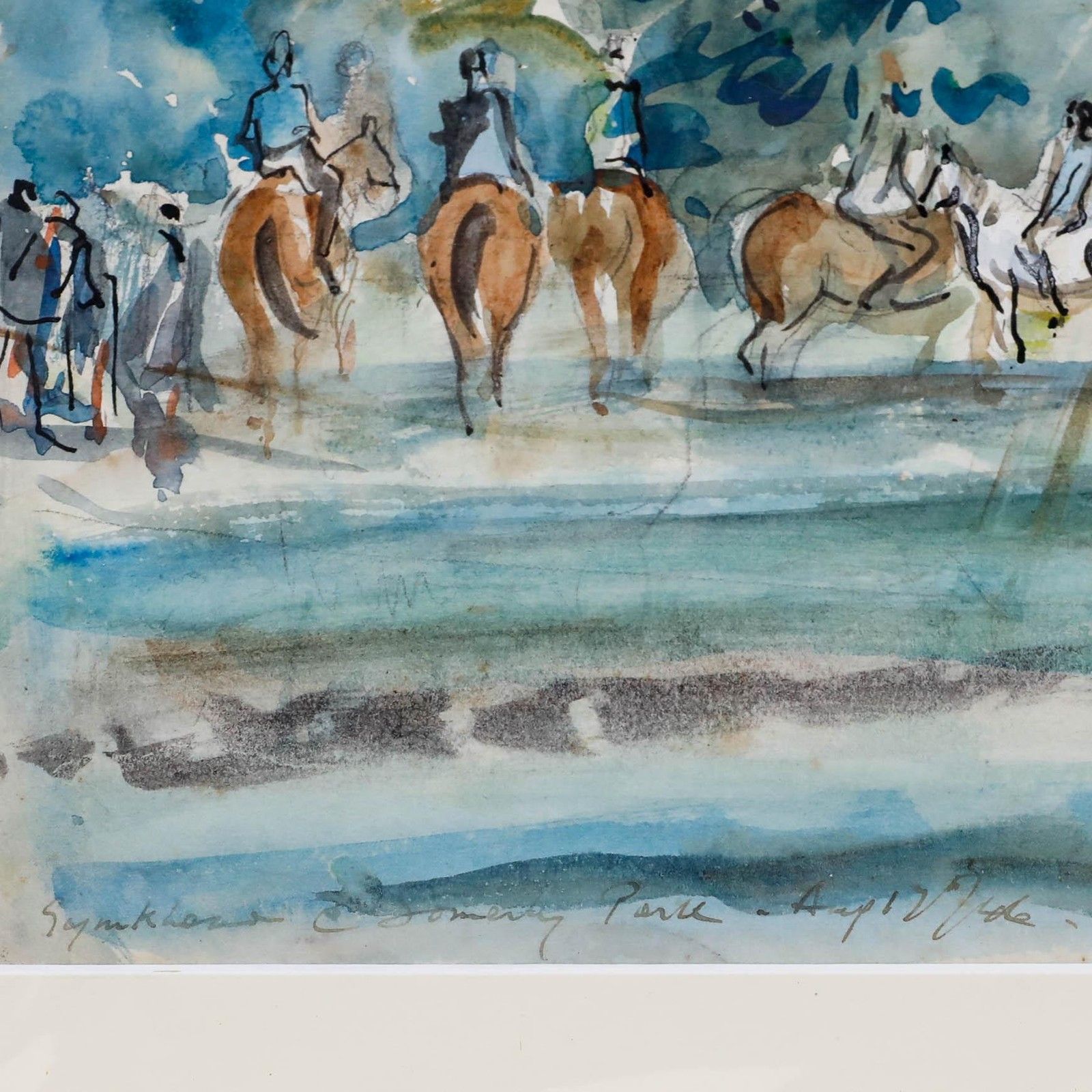 Reginald Wilkinson 1946 Watercolour, Gymkhana At Somerley Park photo Art