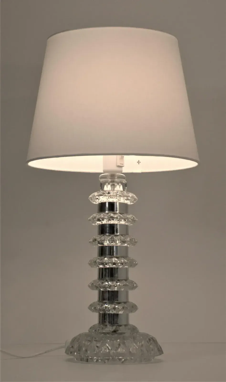 Glass And Chrome Table Lamp By Carl Fagerlund For Orrefors, Sweden, 1960s photo for sale