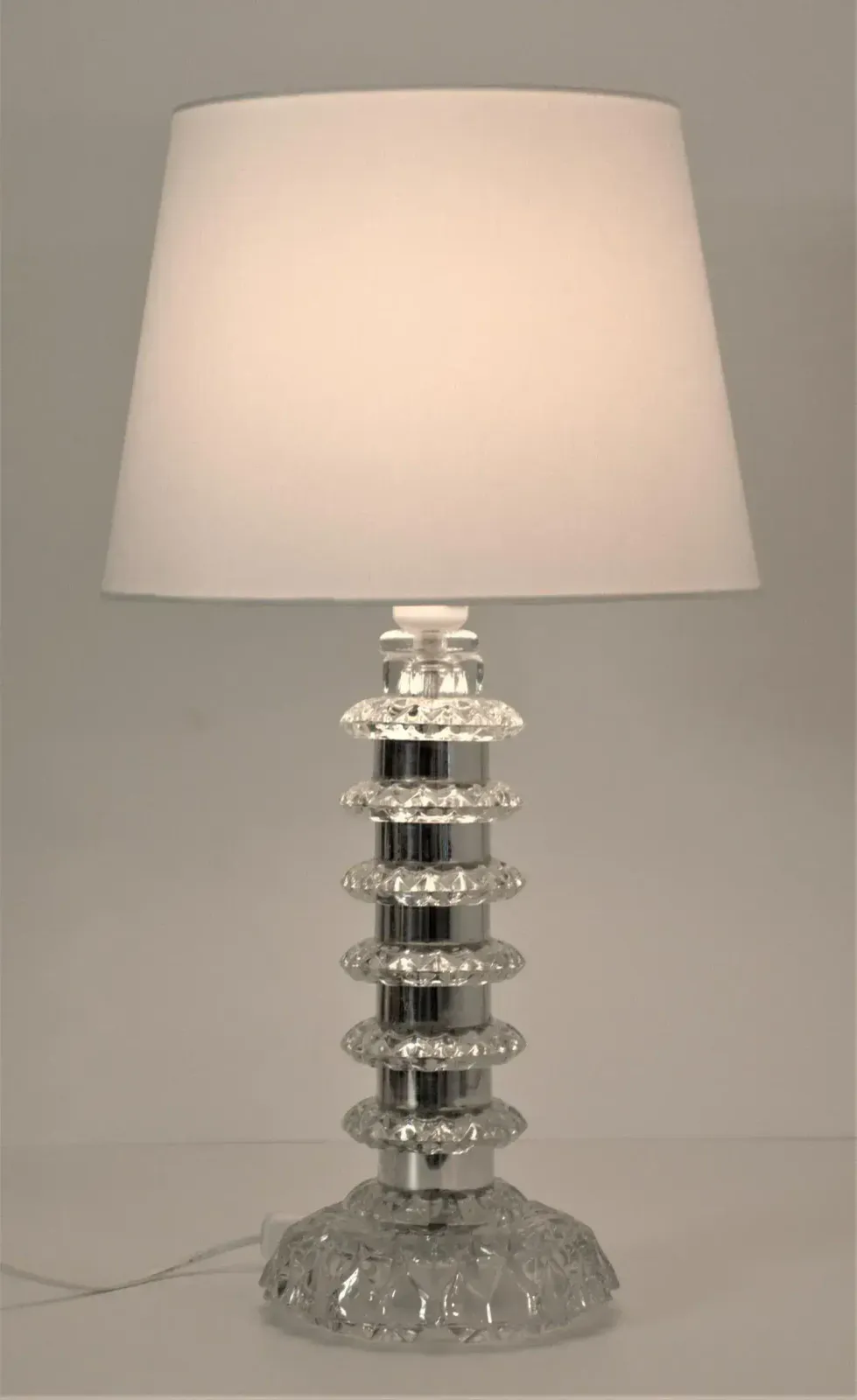 Glass And Chrome Table Lamp By Carl Fagerlund For Orrefors, Sweden, 1960s photo Lighting