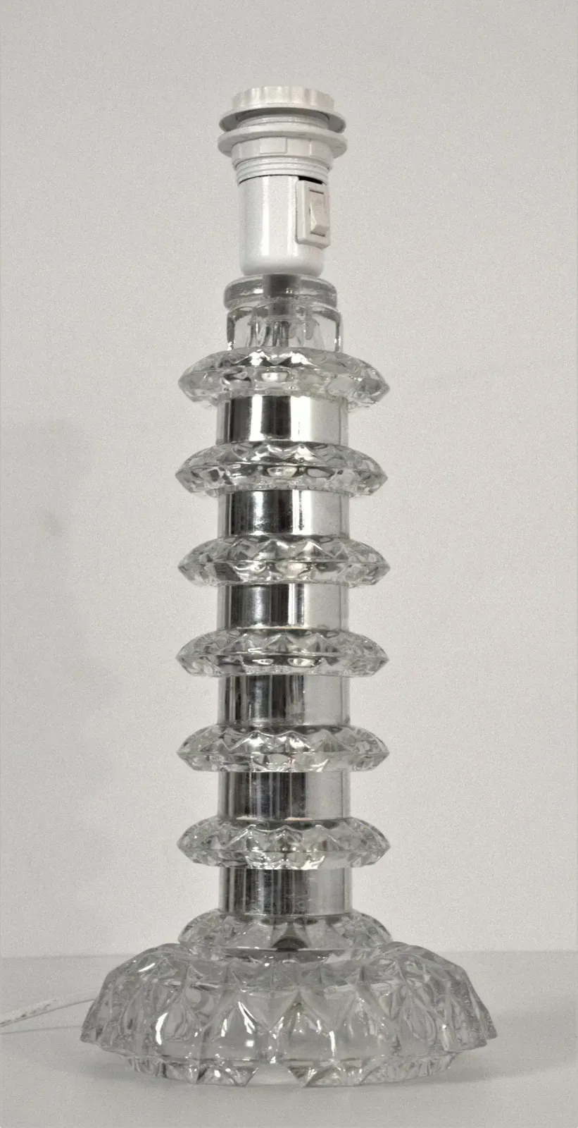 photo furniture Glass And Chrome Table Lamp By Carl Fagerlund For Orrefors, Sweden, 1960s