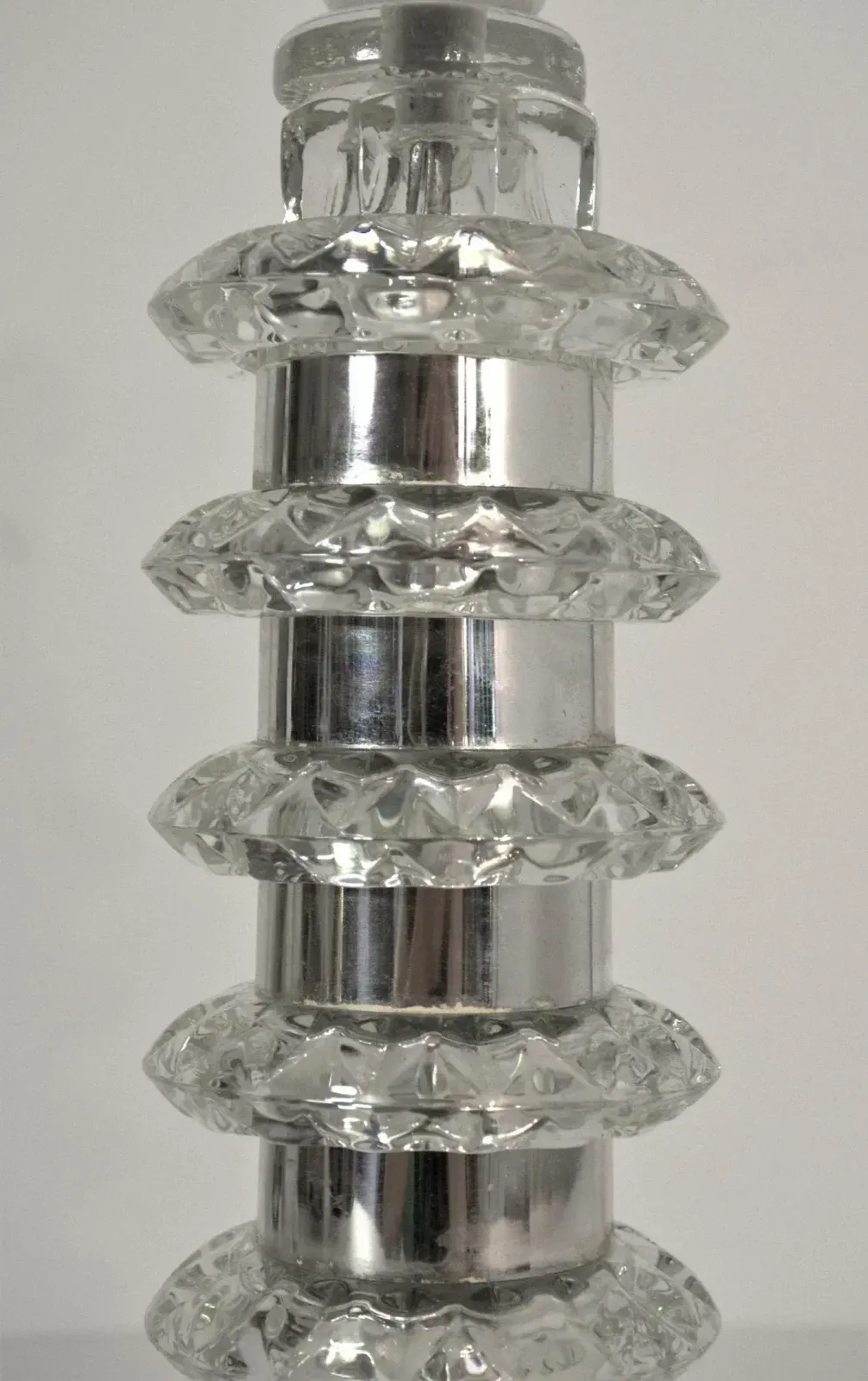 photo for sale Glass And Chrome Table Lamp By Carl Fagerlund For Orrefors, Sweden, 1960s