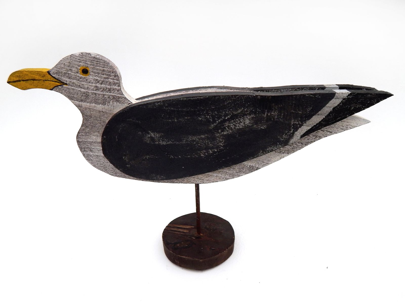 Folk Art Seagull Decoy Sculpture – Reclaimed Wood Coastal Decor, Naive Style   Full Sized photo buy