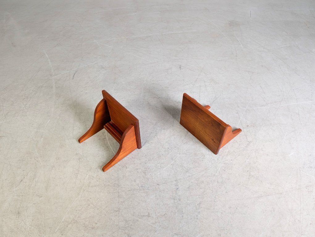 Original Set Of 2 Midcentury Wall Brackets Wall Shelf Teak 1960 photo vinterior