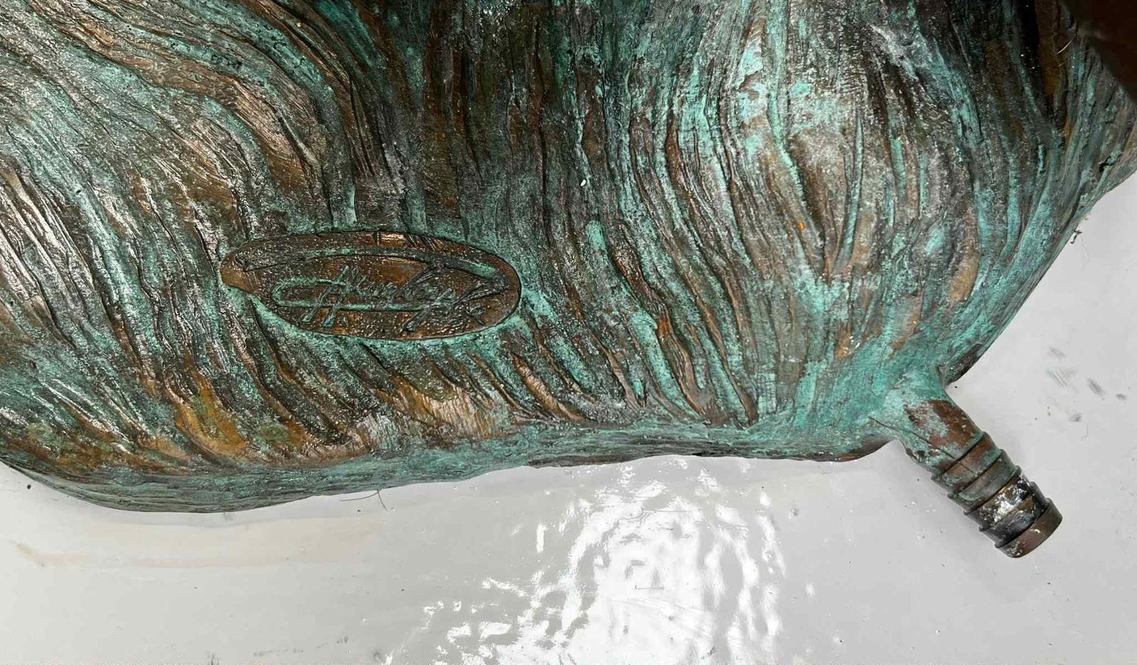 Cold Painted Cast Bronze Outdoor Life Size Garden Statue/Water Feature photo for sale