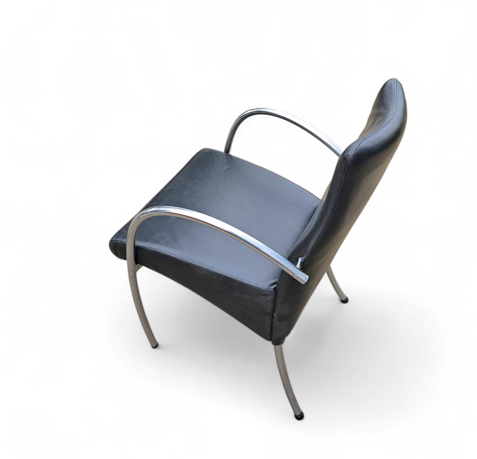 6 X Rare Leather Dining Chair By Hennie De Jong / 1990s photo 959.0
