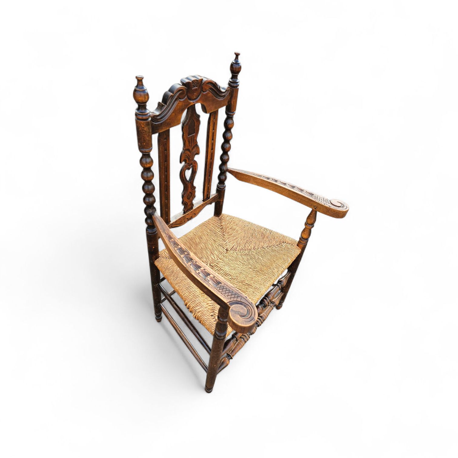 1490.0 8 ( 2 X Armrest ) X Ornate Wood / Bobbin / Wicker Dining Chair / Studded Chairs photo
