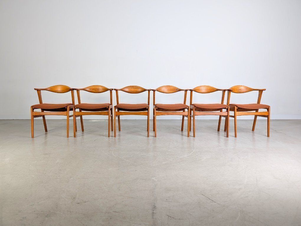 Set Of 6 Midcentury Chairs Høng Erik Kirkegaard Model 49b Teak photo for sale