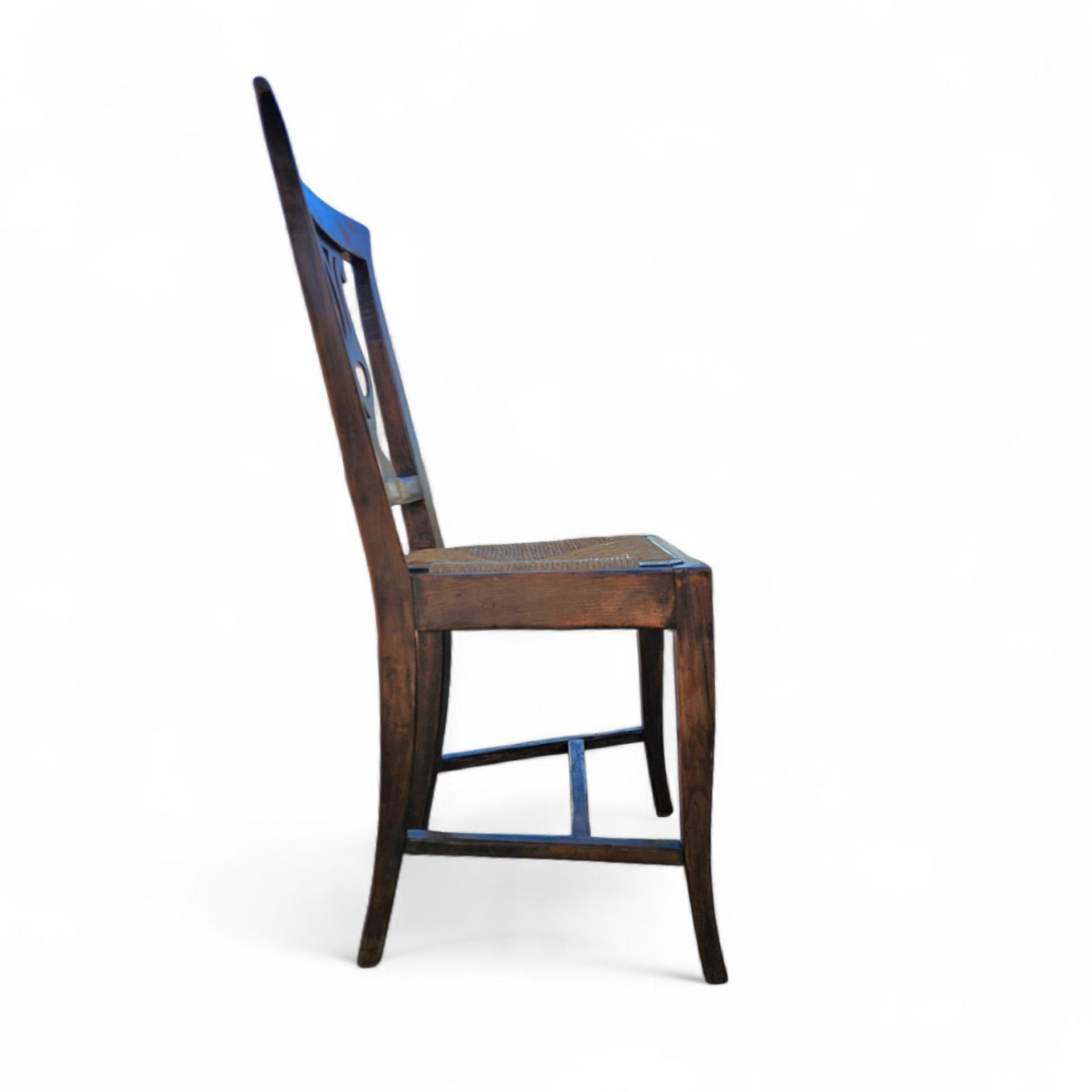 4 X Elm Dining Chair With A Carved Back Frame In A Rosette / France / 1890 1900 photo vintage