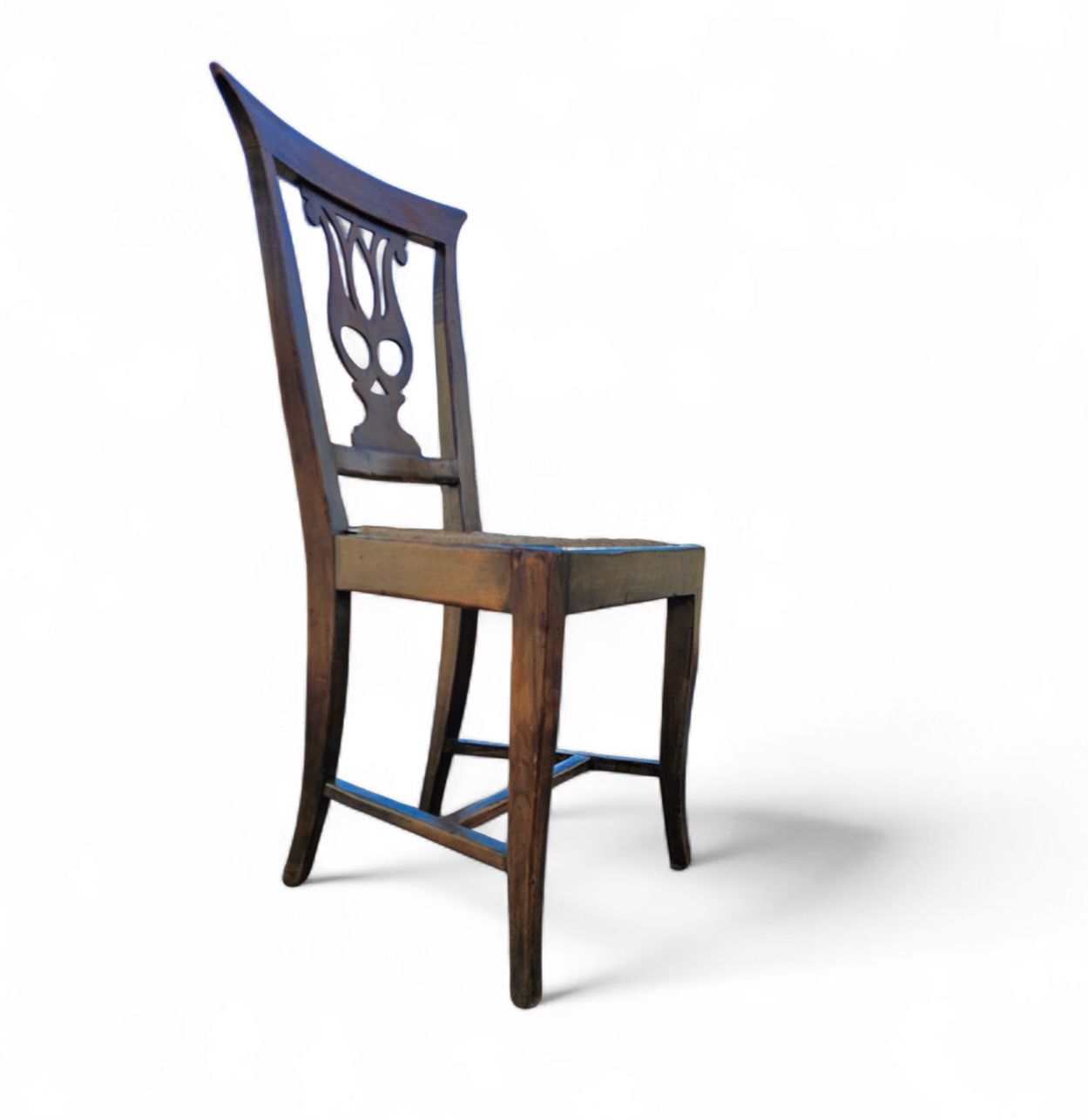 1490.0 4 X Elm Dining Chair With A Carved Back Frame In A Rosette / France / 1890 1900 photo