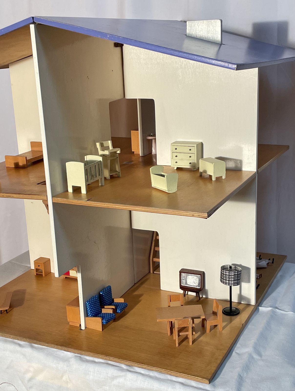 Mid Century Galt Dolls House (Roger Limerick) With Furnishings photo for sale