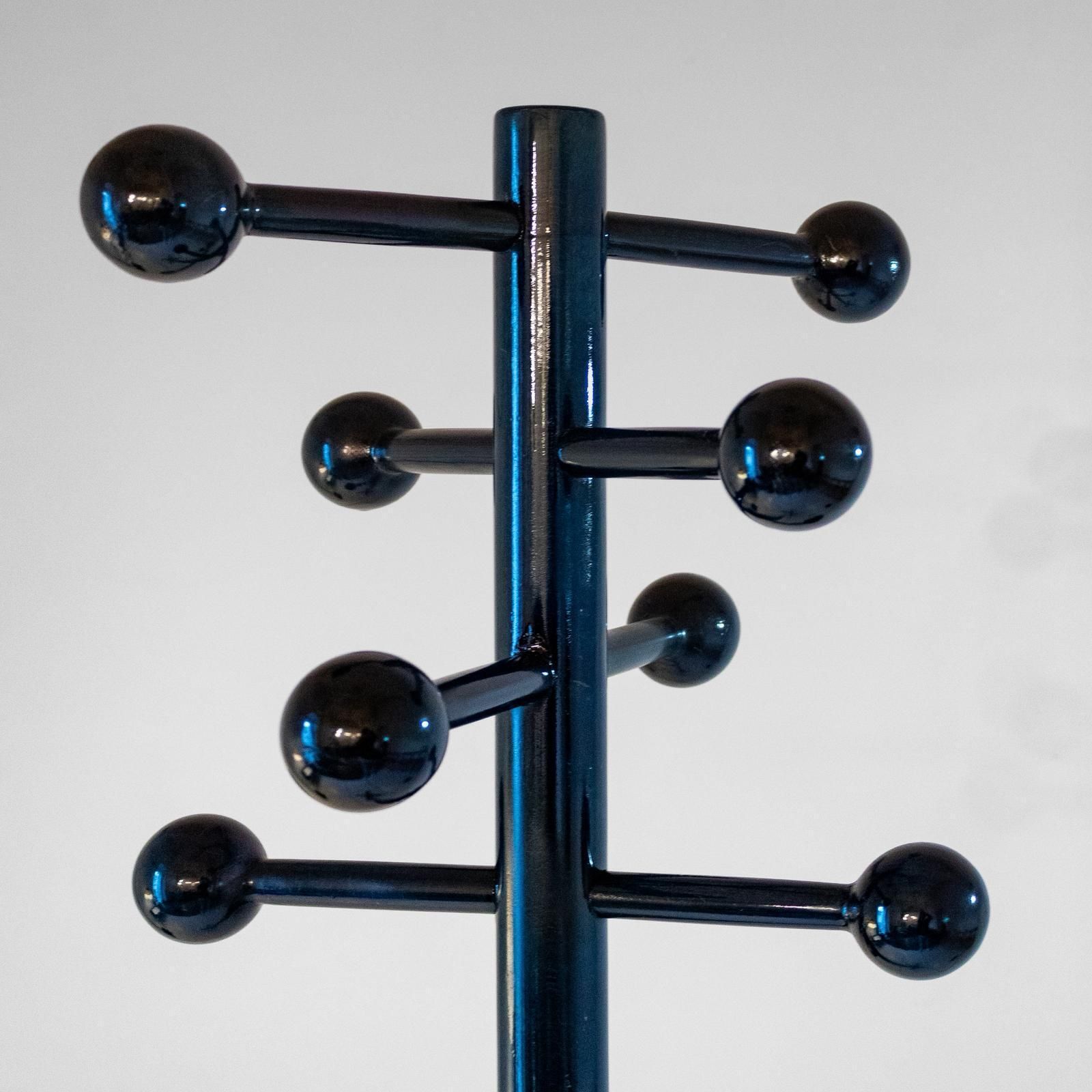 1970s Italian Modern Dark Green Glazed Wood Coat Rack photo for sale