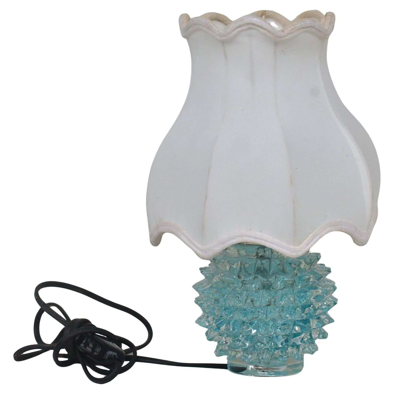 Rare Blu Table Lamp In Rostrato Murano Glass Vase For Barovier & Toso, 1950s