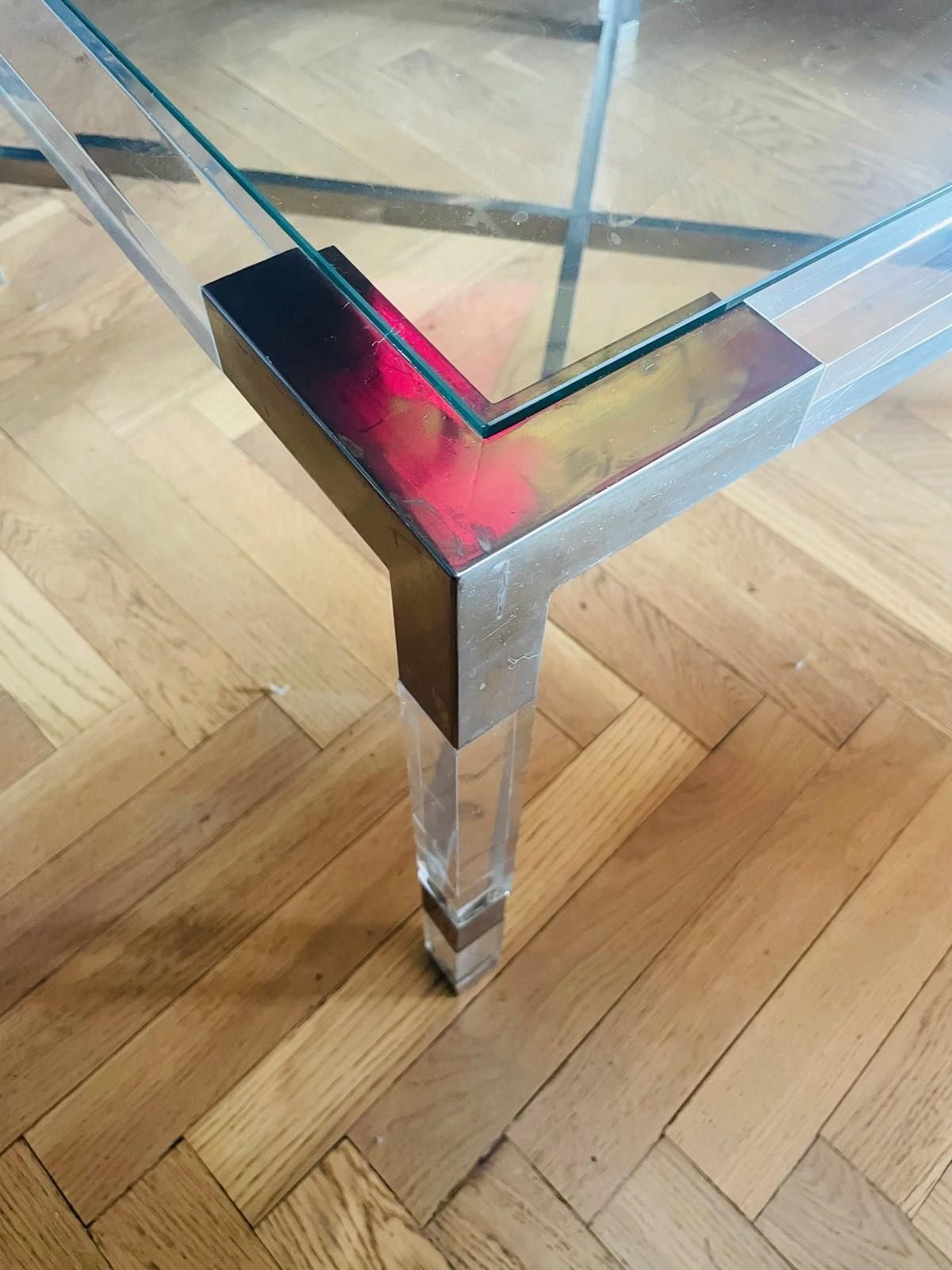 1 Of 2 Chrome & Lucite Coffee Tables photo 725.0