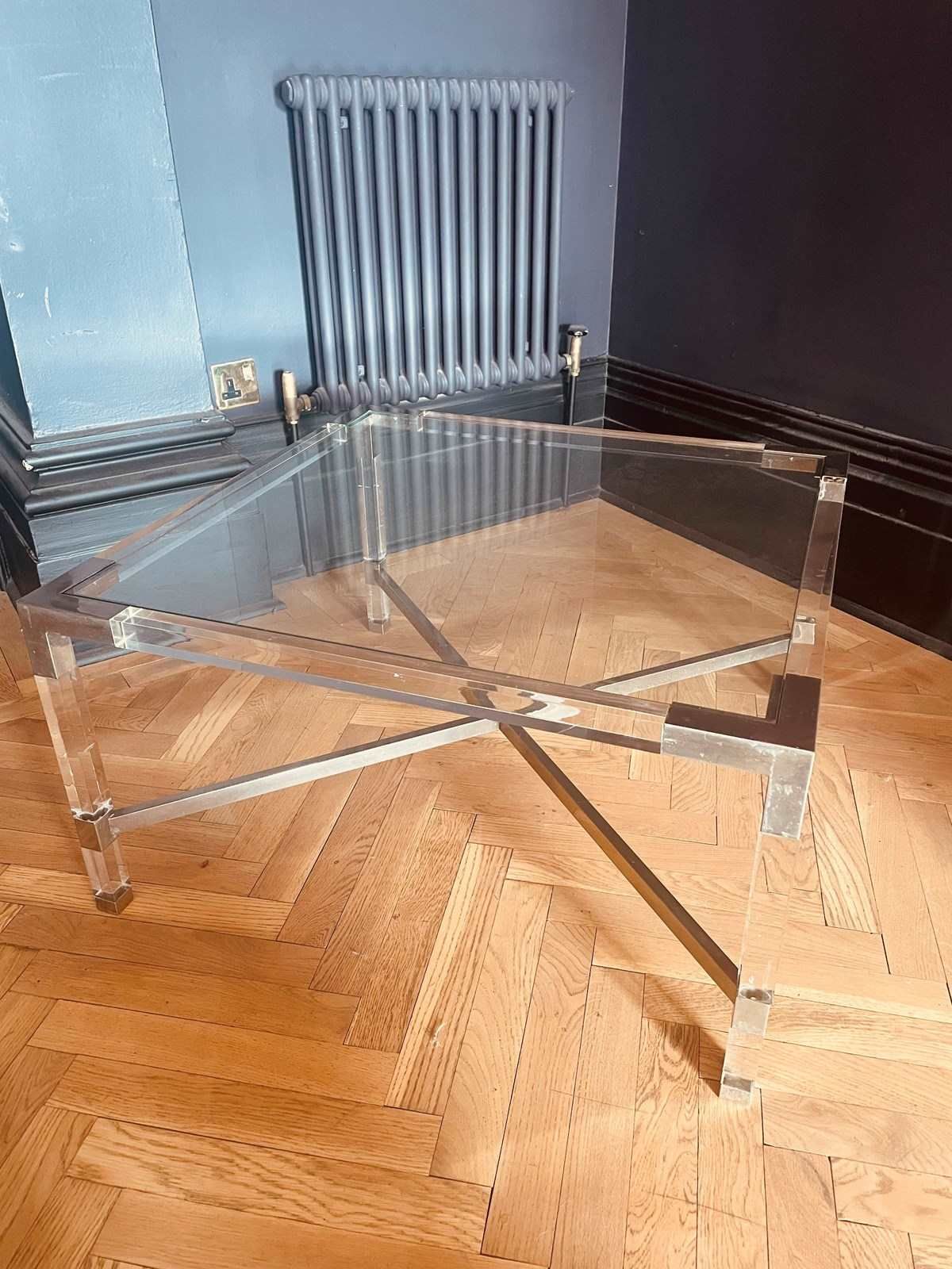 photo for sale 1 Of 2 Chrome & Lucite Coffee Tables
