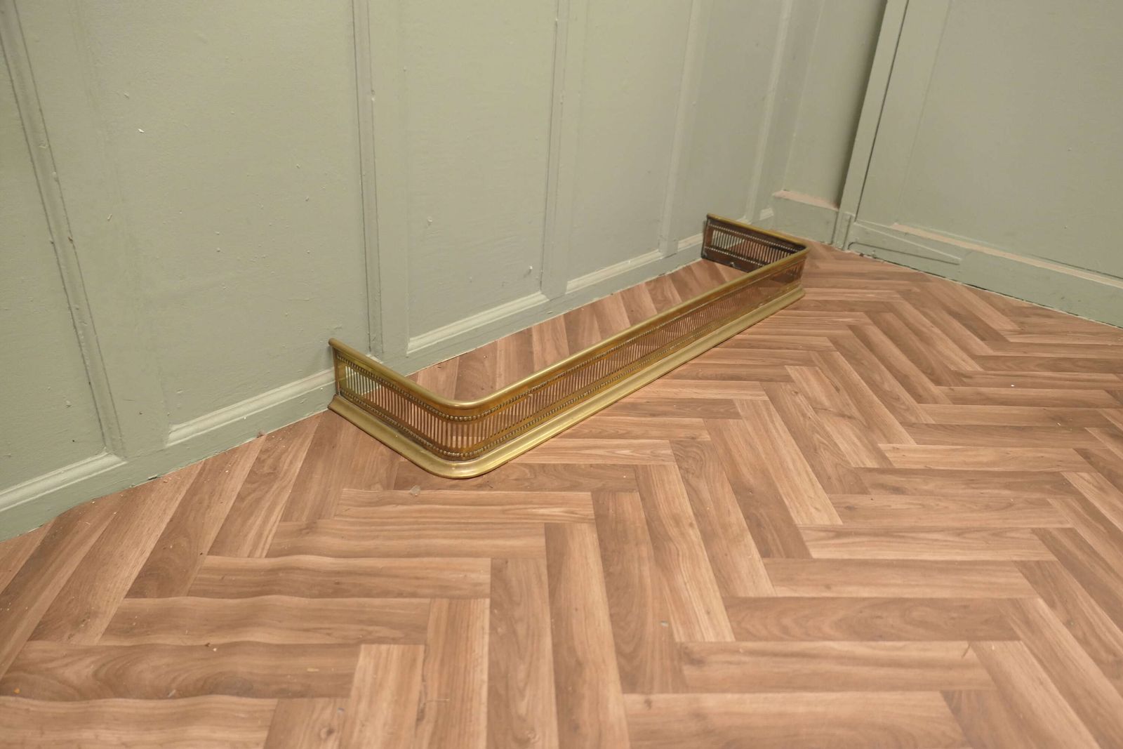 Long 19th Century Pierced Brass Fender photo for sale
