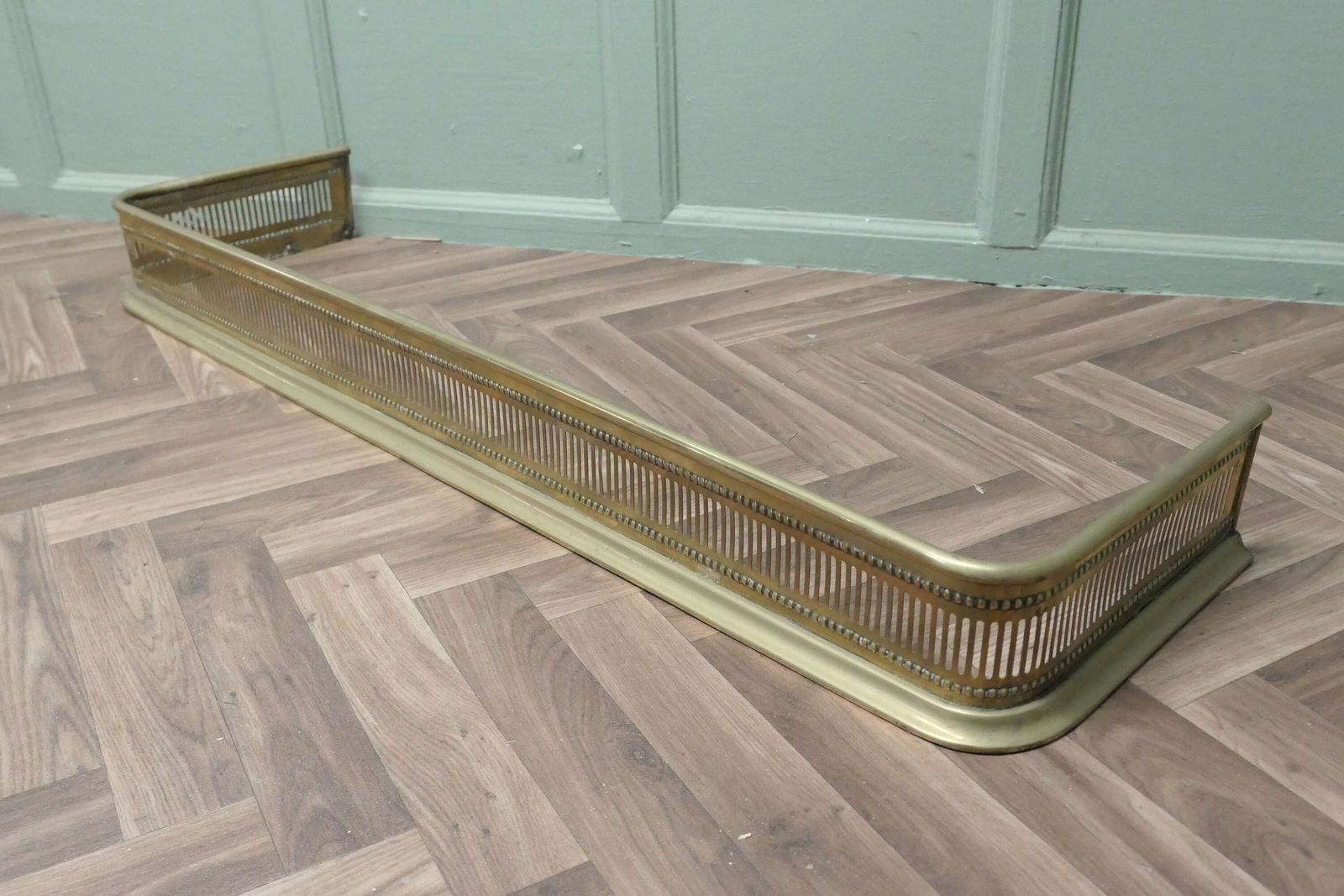 Long 19th Century Pierced Brass Fender photo vinterior