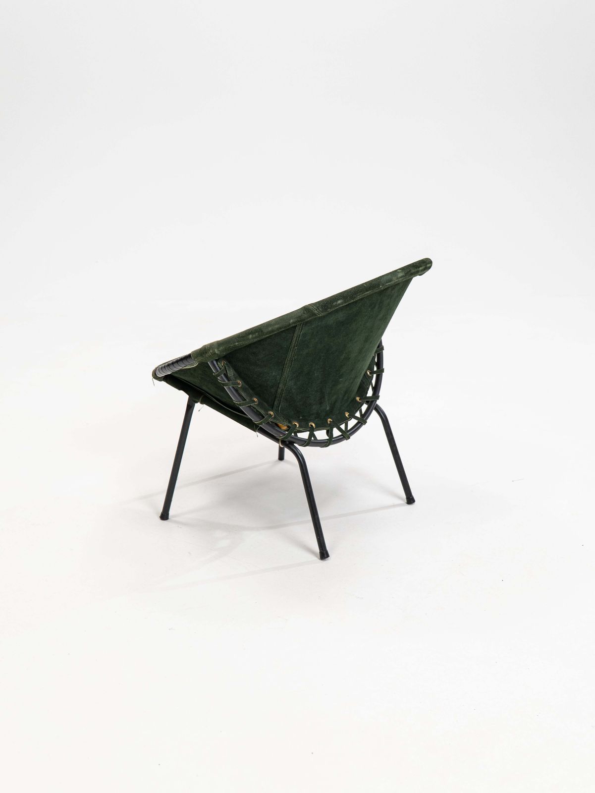Mid Century Balloon Armchair In Green Cocktail Chair From Lusch & Co., 1960s photo for sale